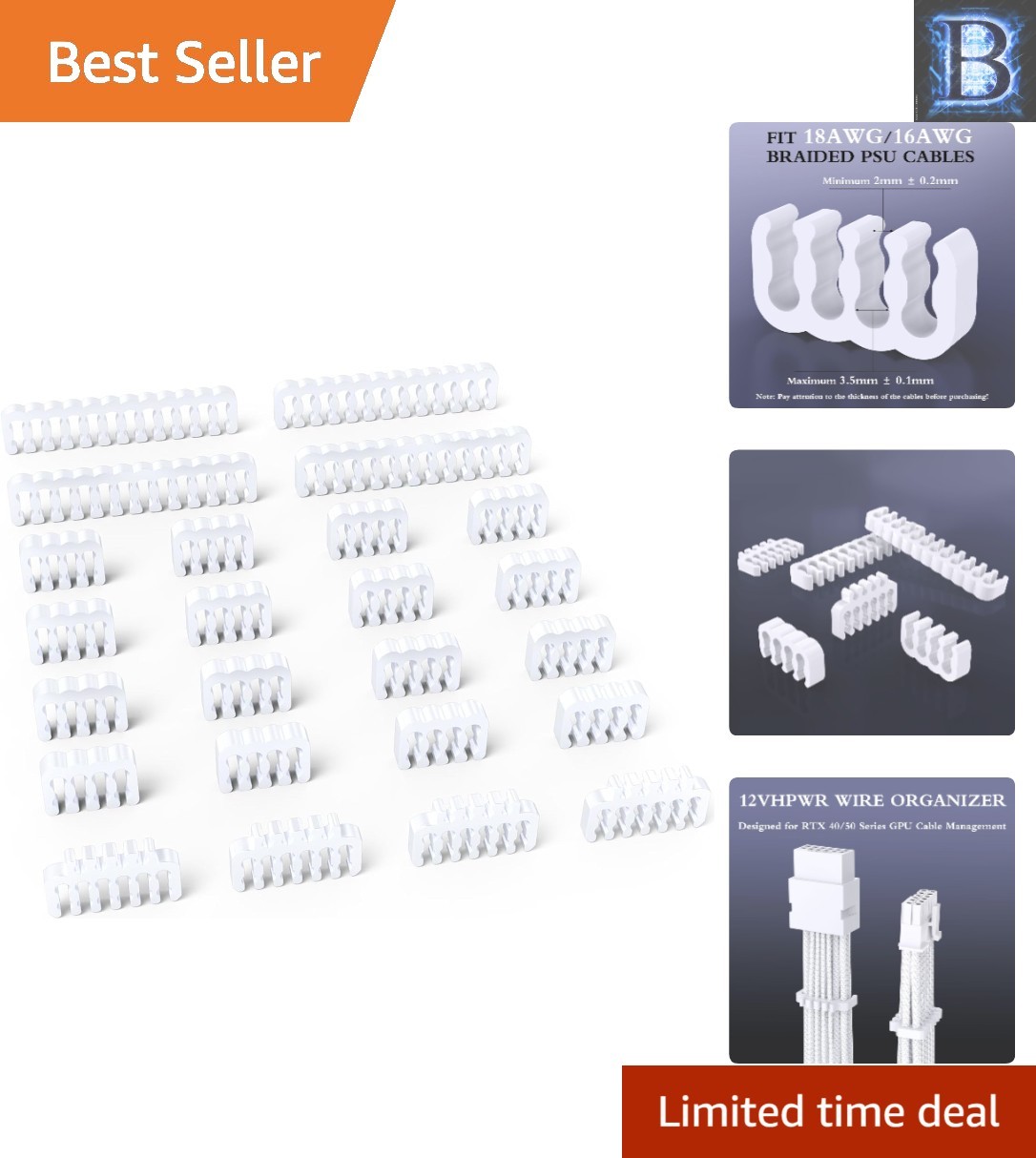 24 PCS PSU Cable Management Kit - Organize Your PC Power Supply Cables Elegantly