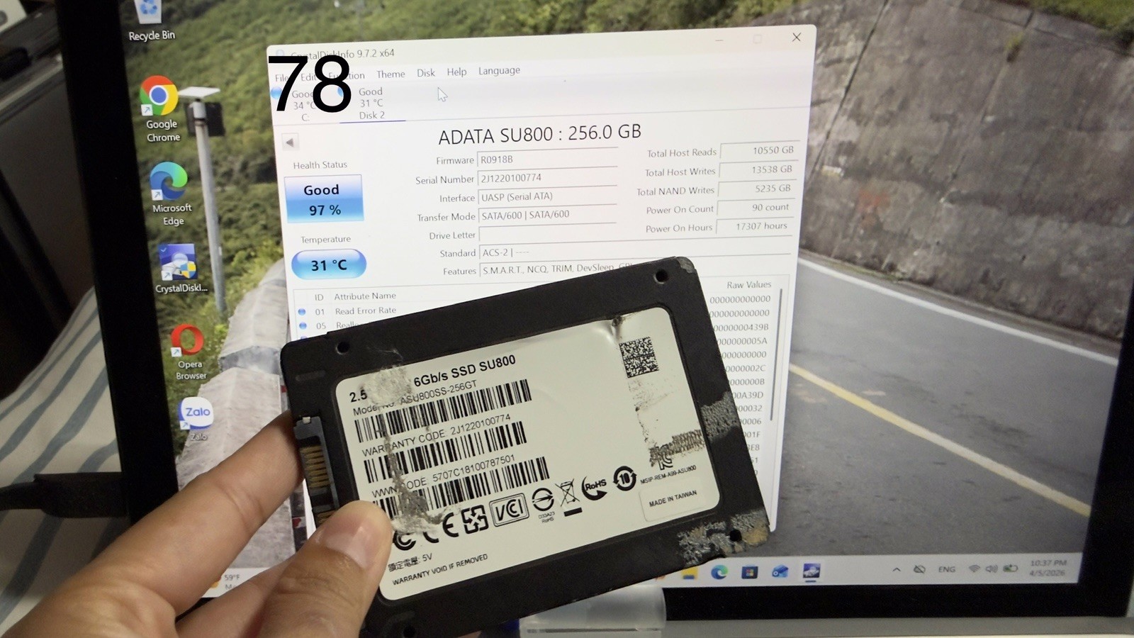 ADATA Ultimate SU800 256GT 2.5" Hard Drive 256GB Tested