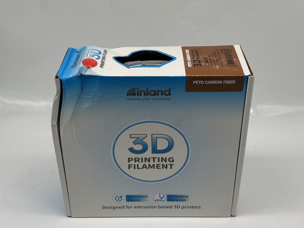 Inland 1.75mm PETG-CF 3D Printer Filament 1 kg (2.2 lbs.) Spool - Black