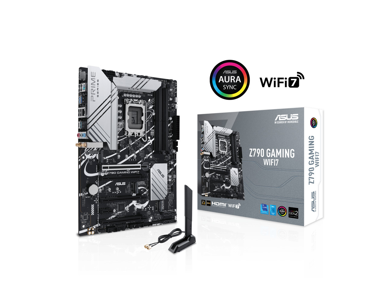 ASUS PRIME Z790-V WIFI7 LGA 1700 ATX motherboard with PCIe 5.0, three M.2 slots,