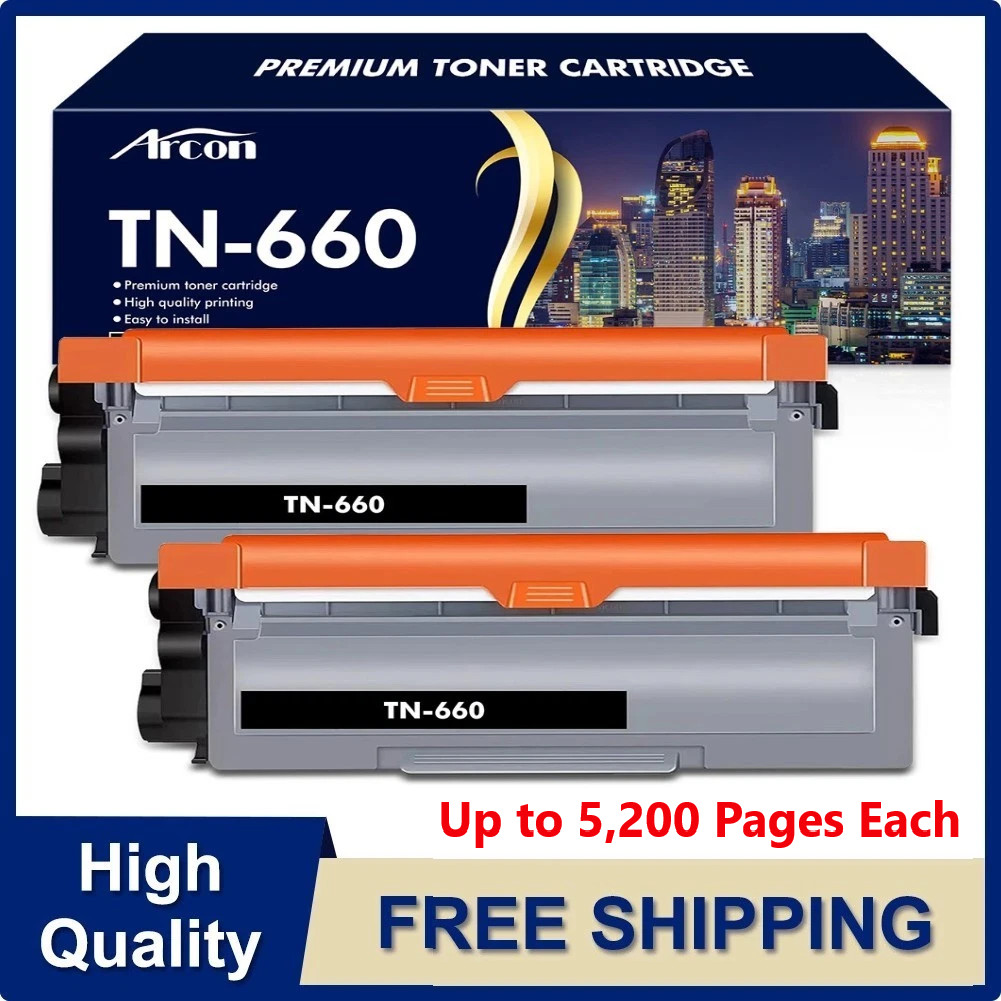 2x Jumbo Yield TN660 Toner Cartridge Replacement for Brother DCP-L2540DW Printer