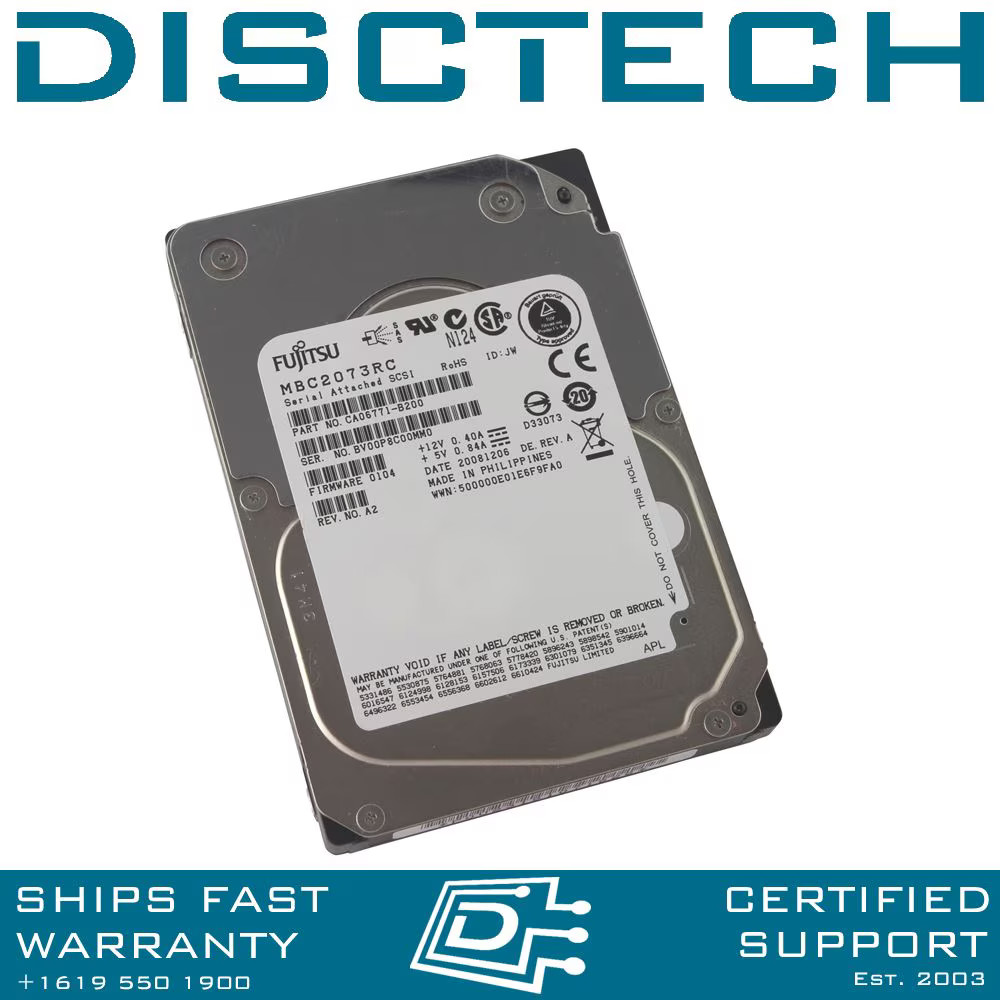 Fujitsu 73GB 15K MBC2073RC SAS Hard Disk Drives