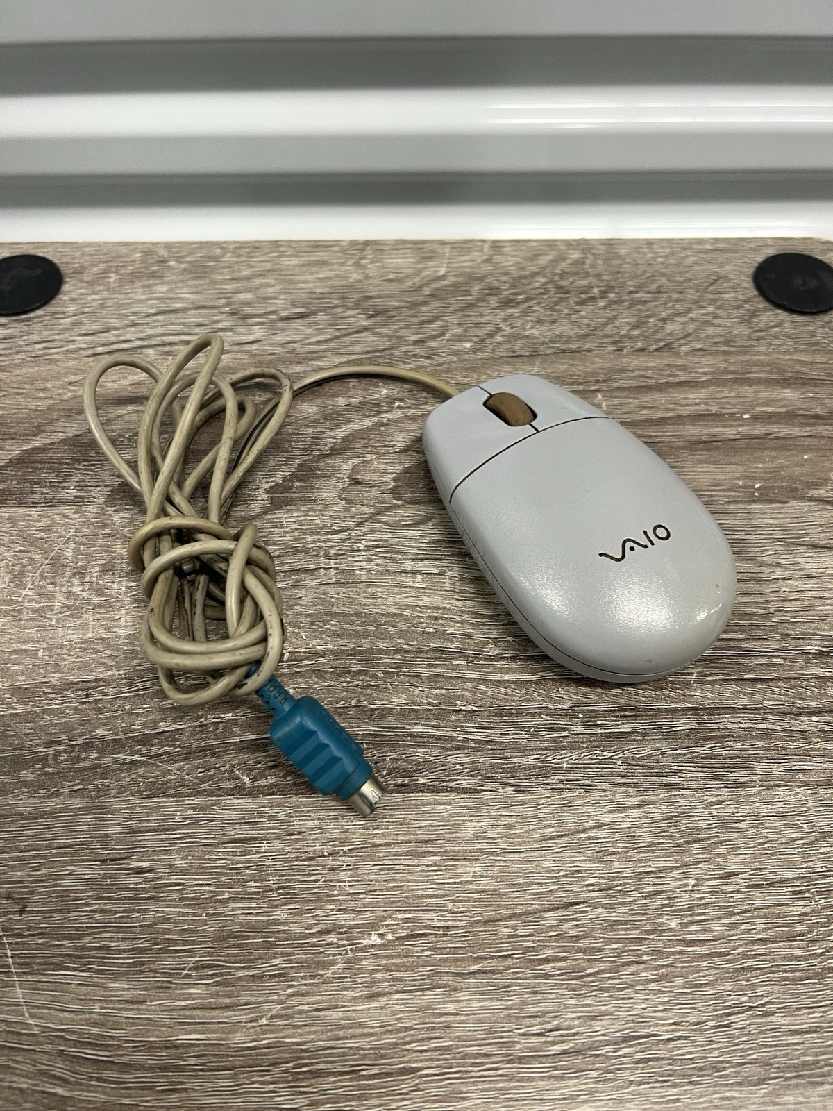 Vintage Sony VAIO PS/2 Ball Mouse P/N 179618321 7-Pin Mini-DIN Gray