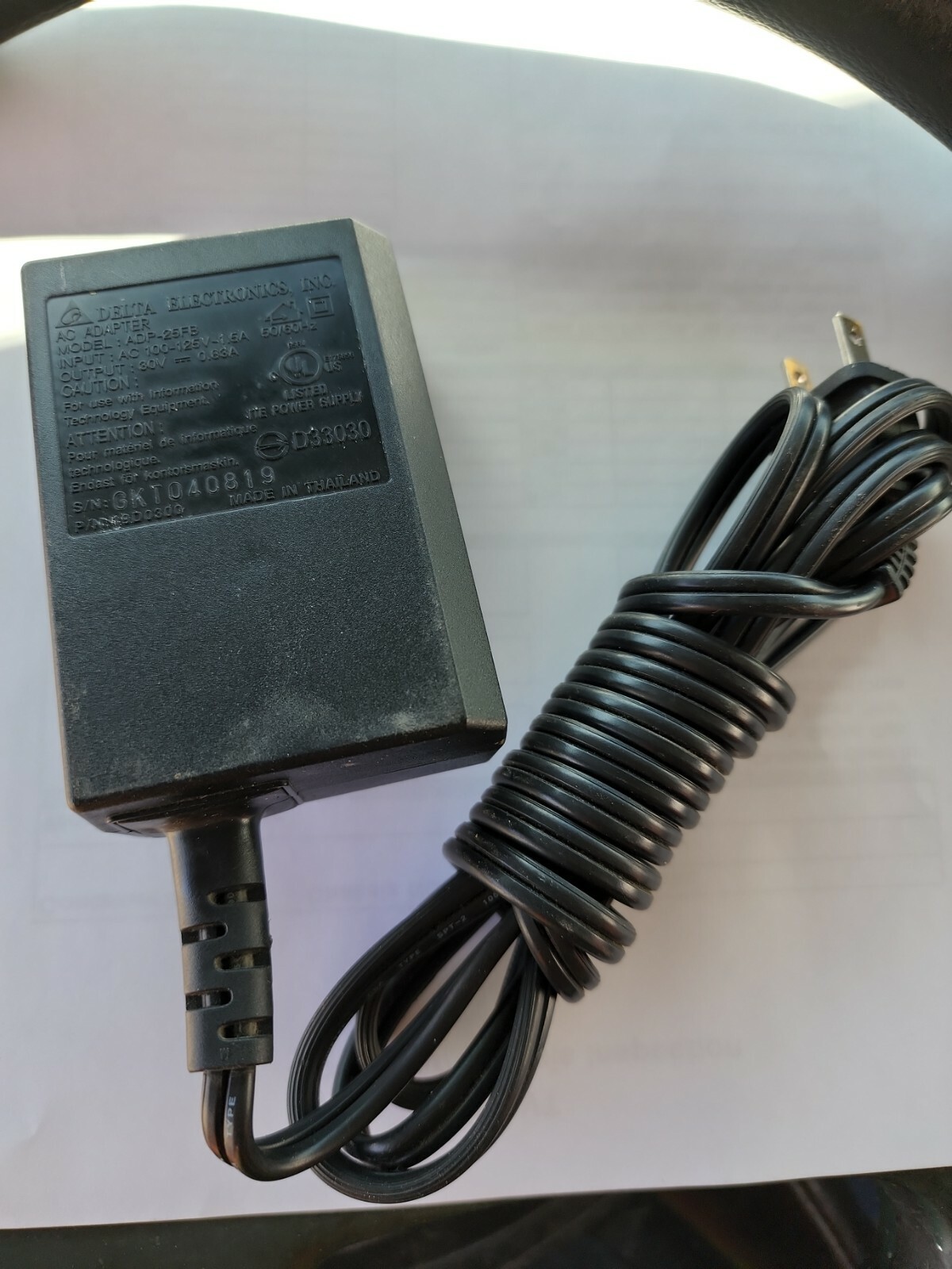 Delta Electronics ADP-25FB Printer AC Adapter 30V 0.83A for Dell/Lexmark OEM