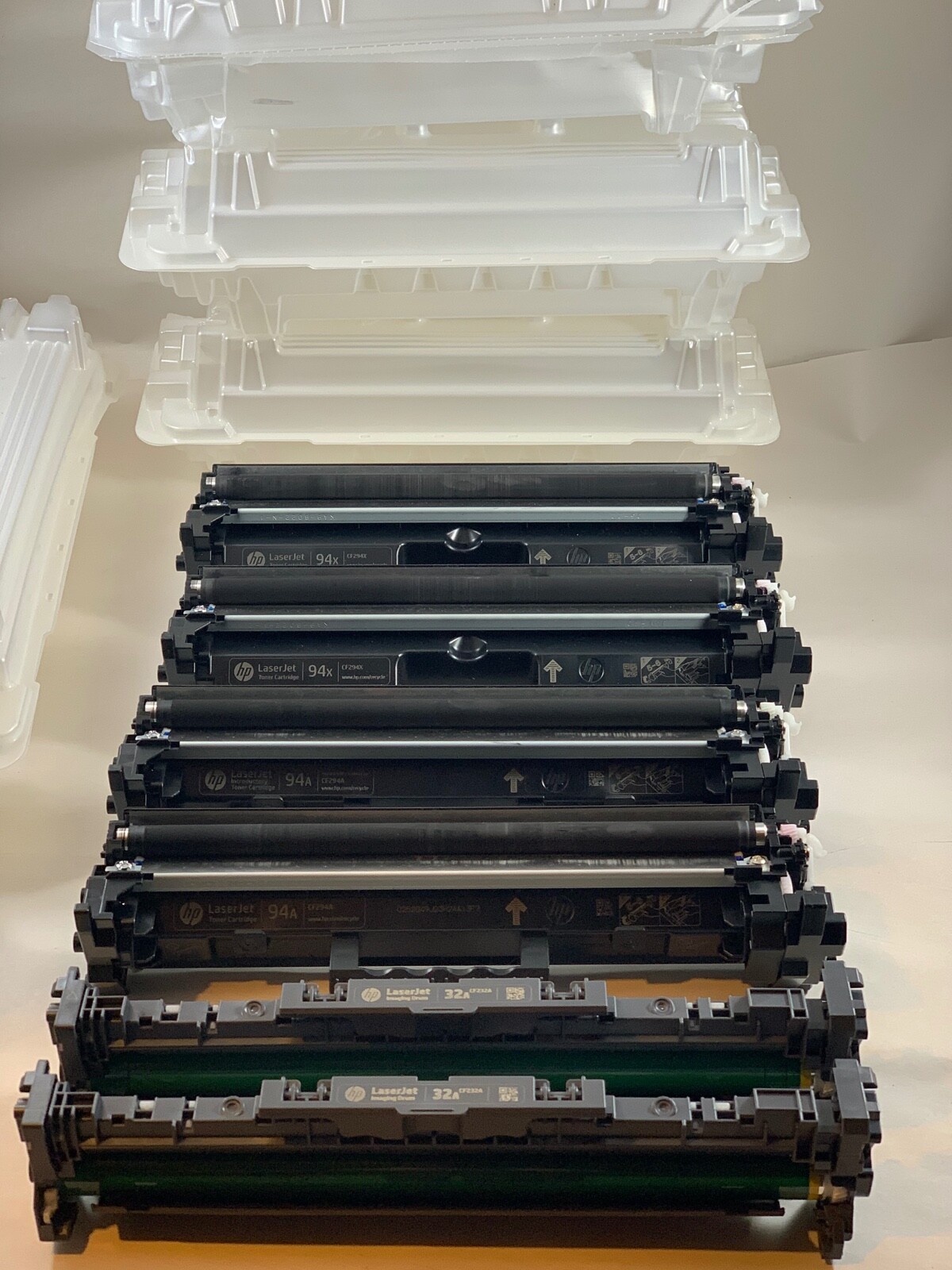 7 EMPTY Virgin OEM Genuine HP Laser Toner Cartridges Drum Units 94A 94X CF232A