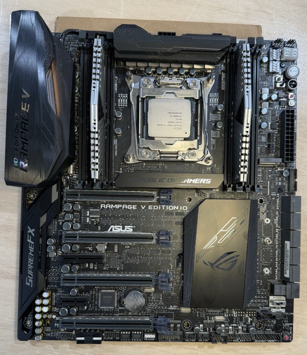 ASUS ROG Rampage V Edition 10 X99 Motherboard i7-5820K  8GB DDR4 Tested