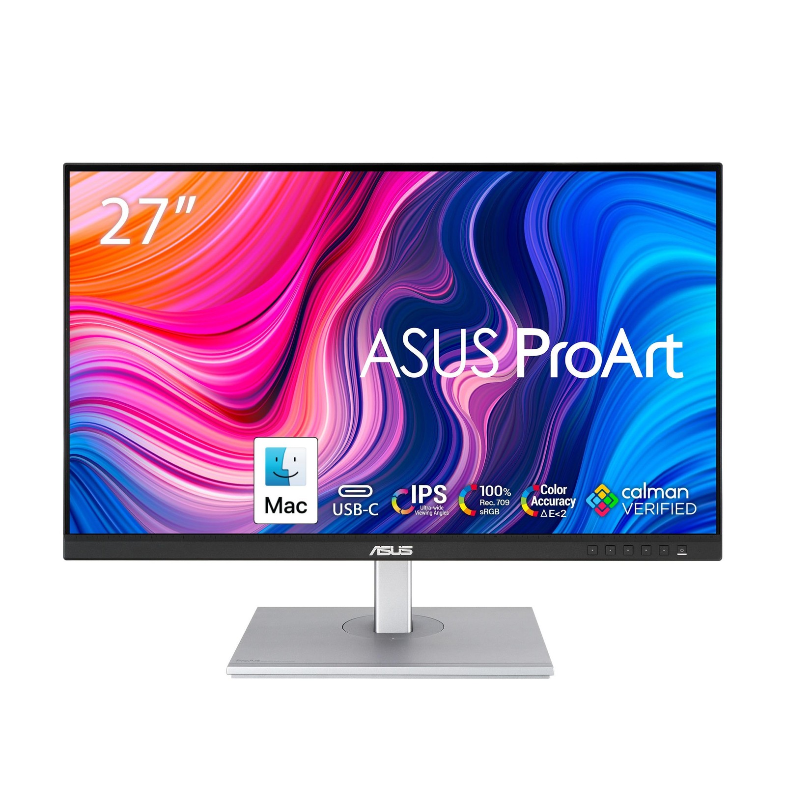 ASUS ProArt PA278CV 27 1440p QHD USB C Professional Monitor Black Silver