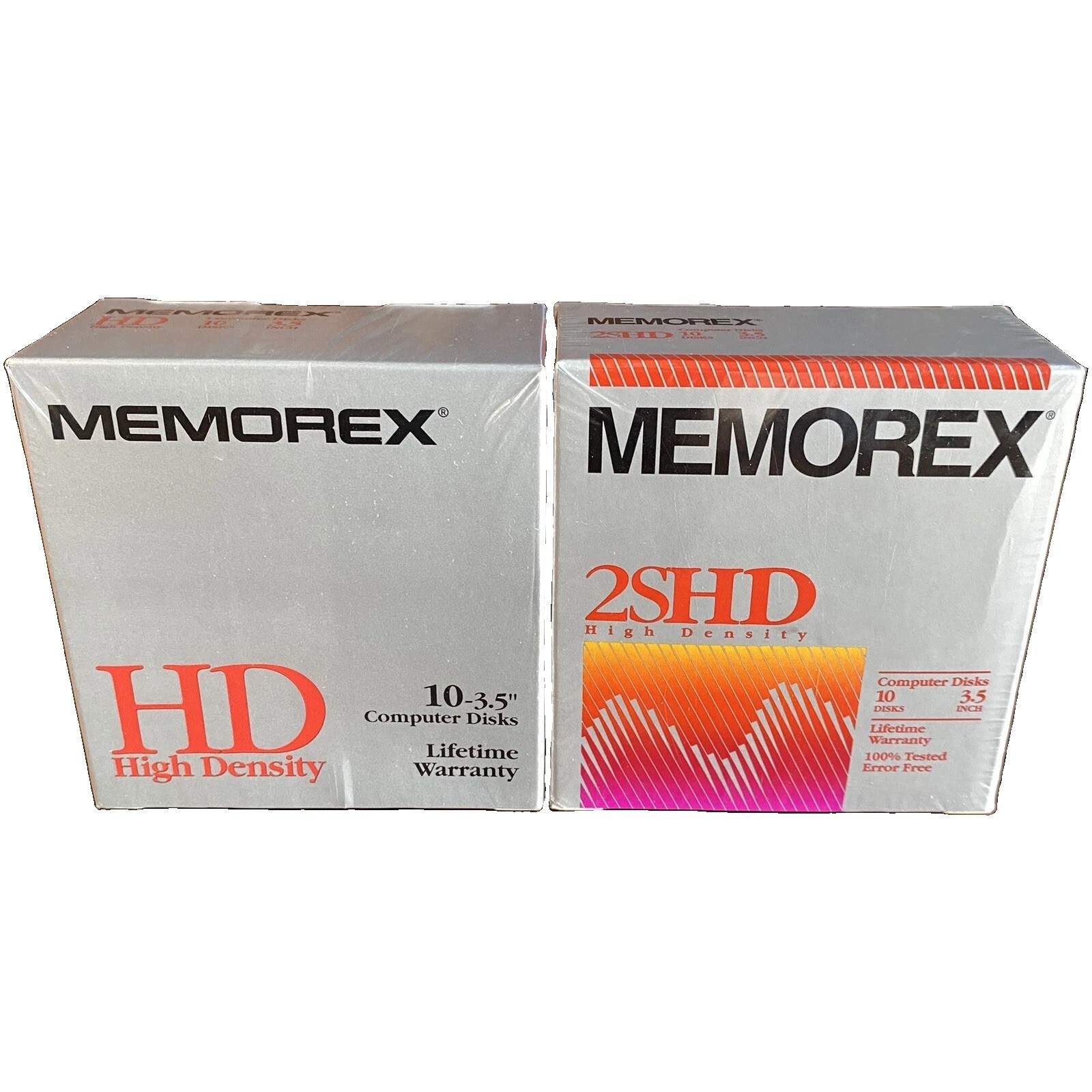 Memorex 10 Pack 3.5" 2SHD Double Sided High Density Disks Sealed And HD BOX X10