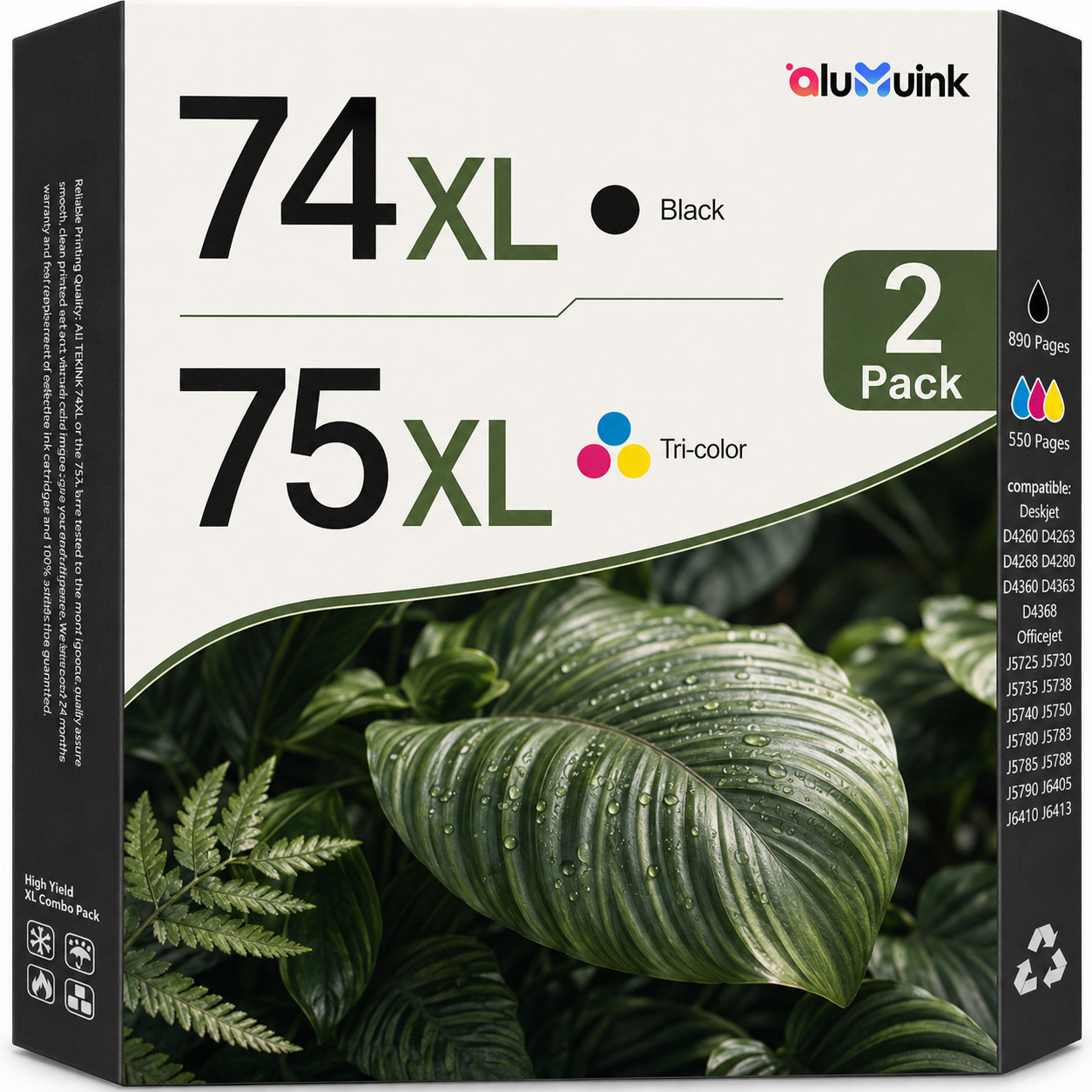 74XL 75XL Ink Cartridges Combo Pack for DeskJet D4260 Photosmart C428 C4300