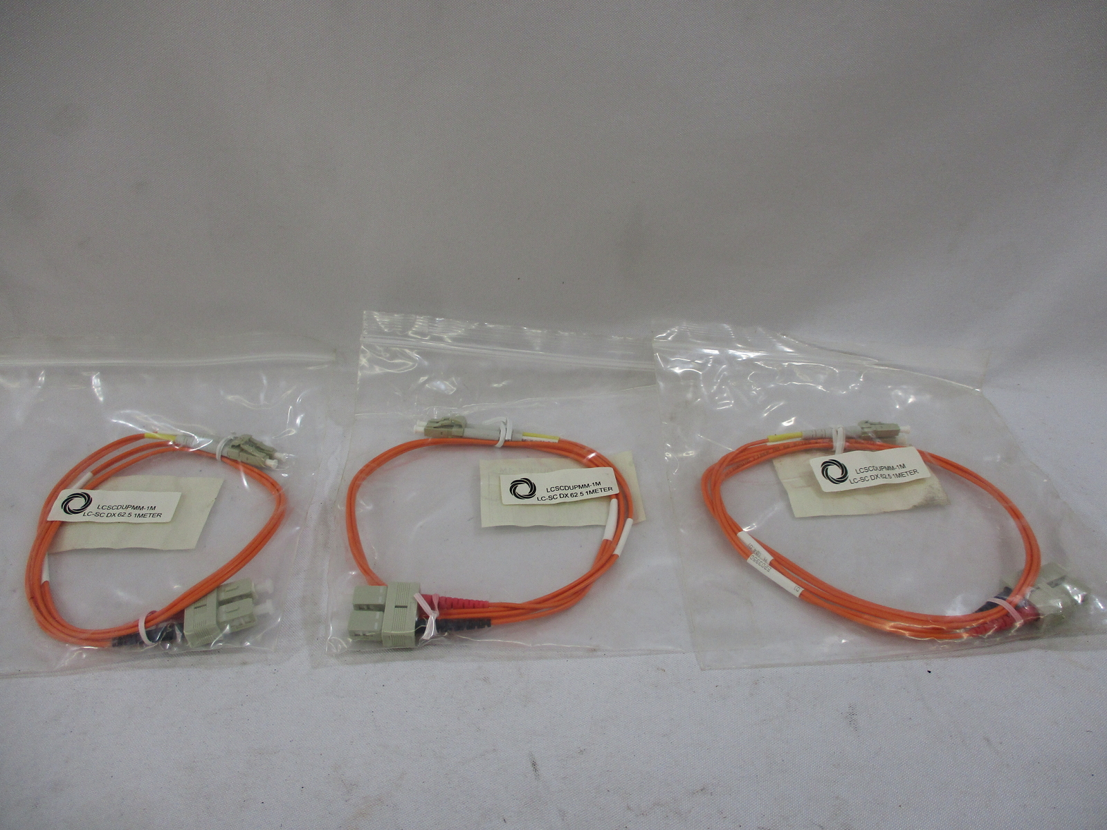 *NEW* (LOT OF 3) LYNN ELECTRONICS LCSCDUPMM-1M FIBER CABLE 1 METER