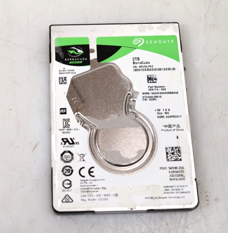 Seagate Barracuda 2TB ST2000LM015 2.5" SATA 6Gb/s 5400RPM Hard Drive