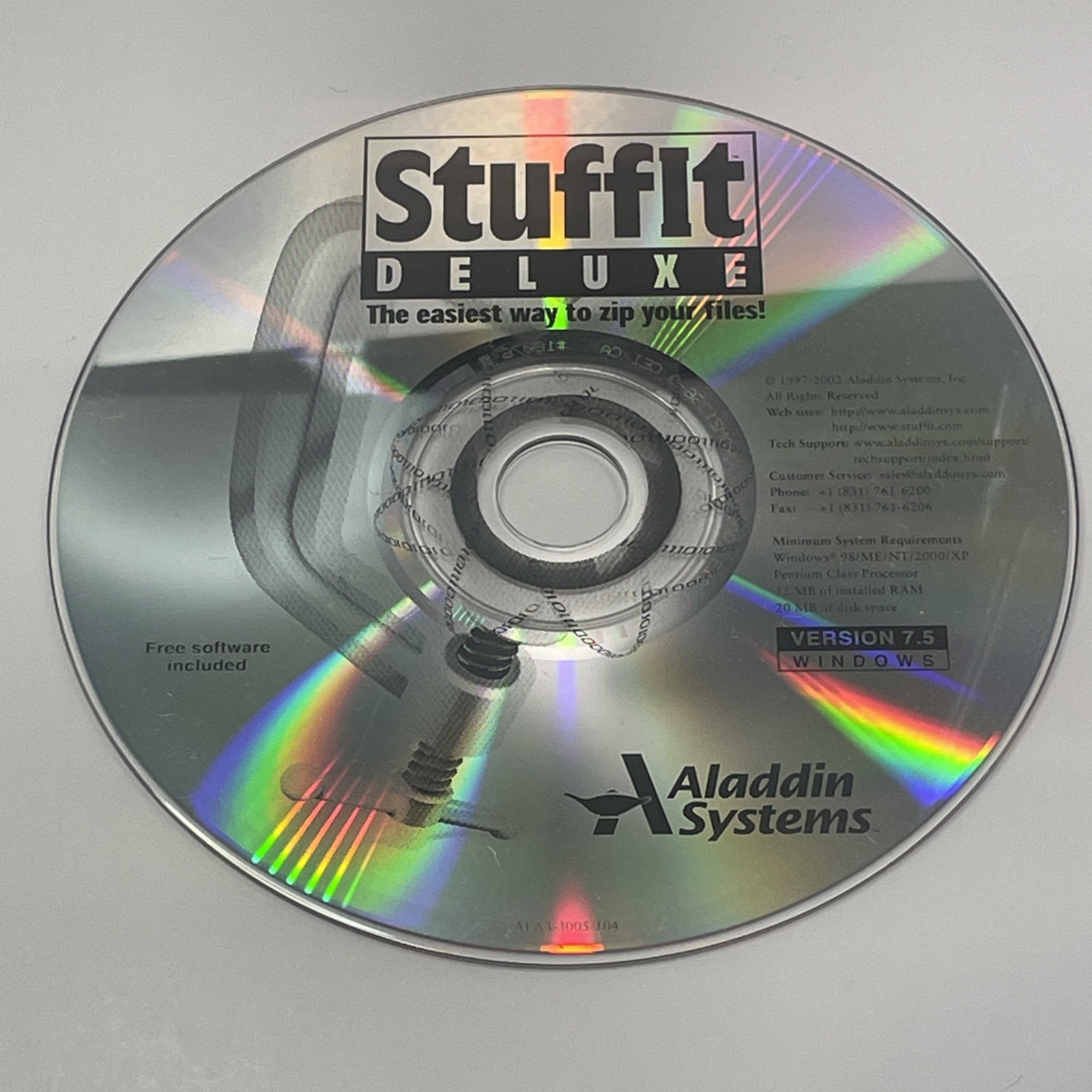 Aladdin Systems StuffIt Deluxe 7.5 Compression Solution for Windows - Vintage