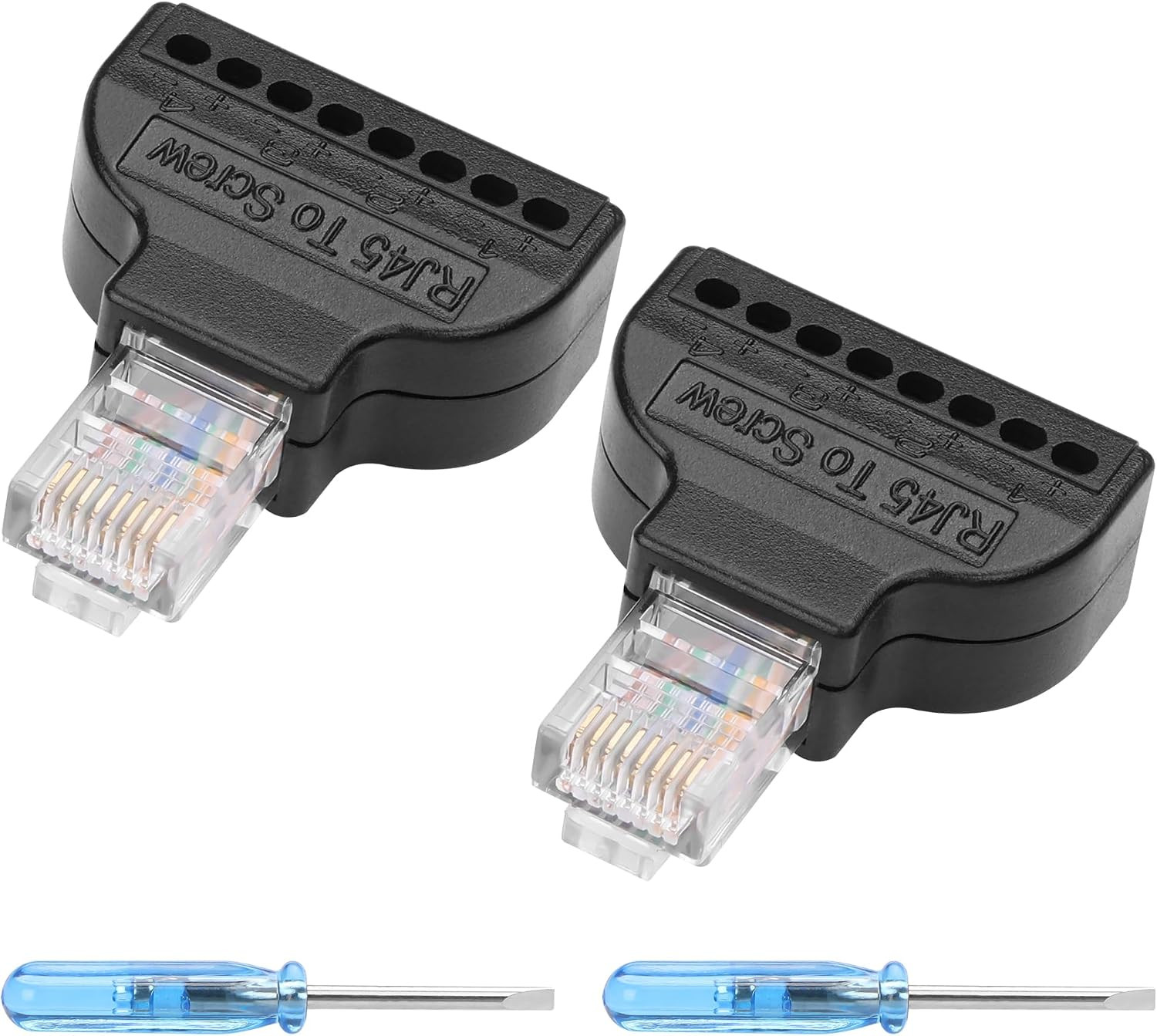 RJ45 Screw Terminal Adaptor Connector, RJ45 Ethernet 8P8C Male to 8 Pin AV