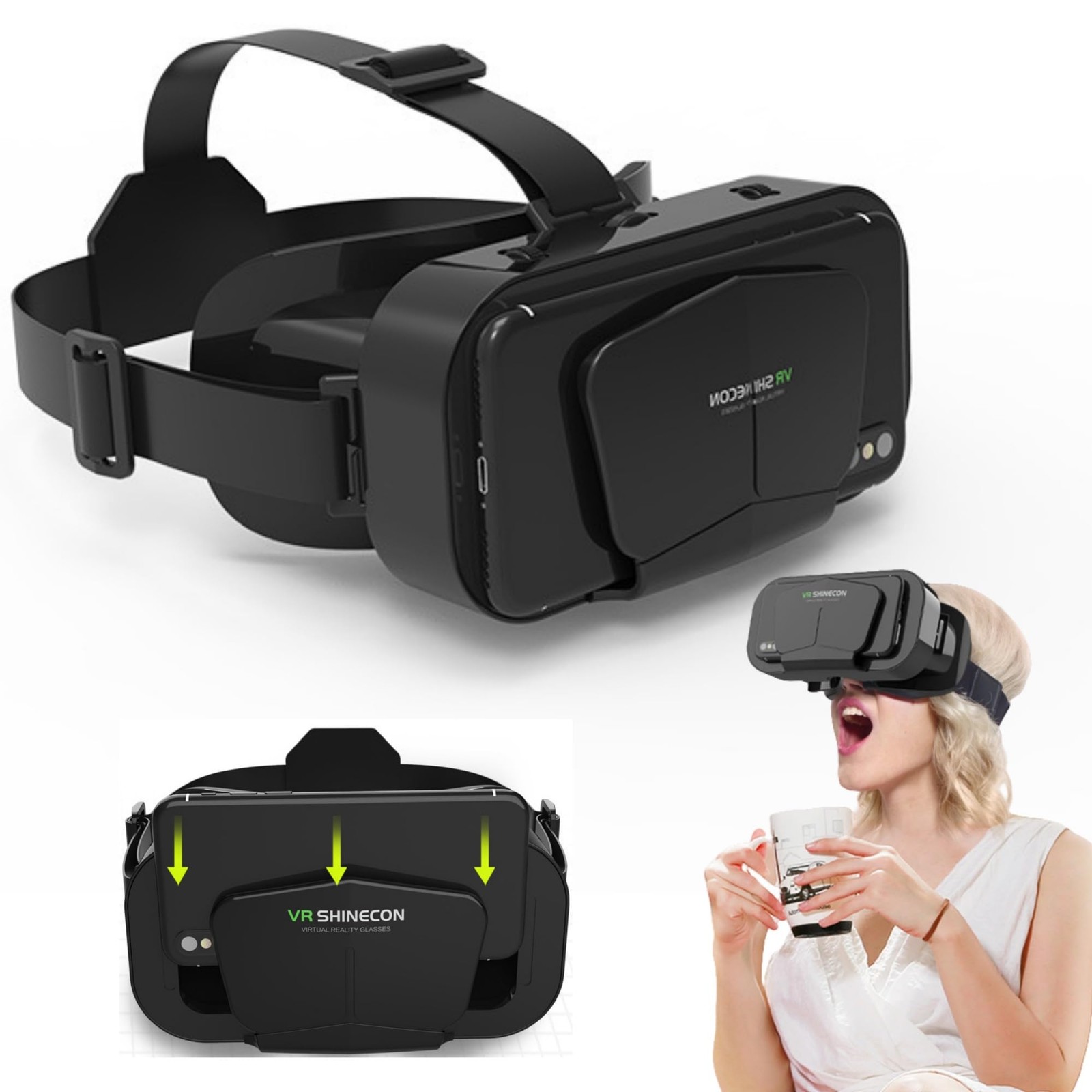 VR Virtual Reality Headset, Mini VR Headset for 3D Movies, Video Games, VR