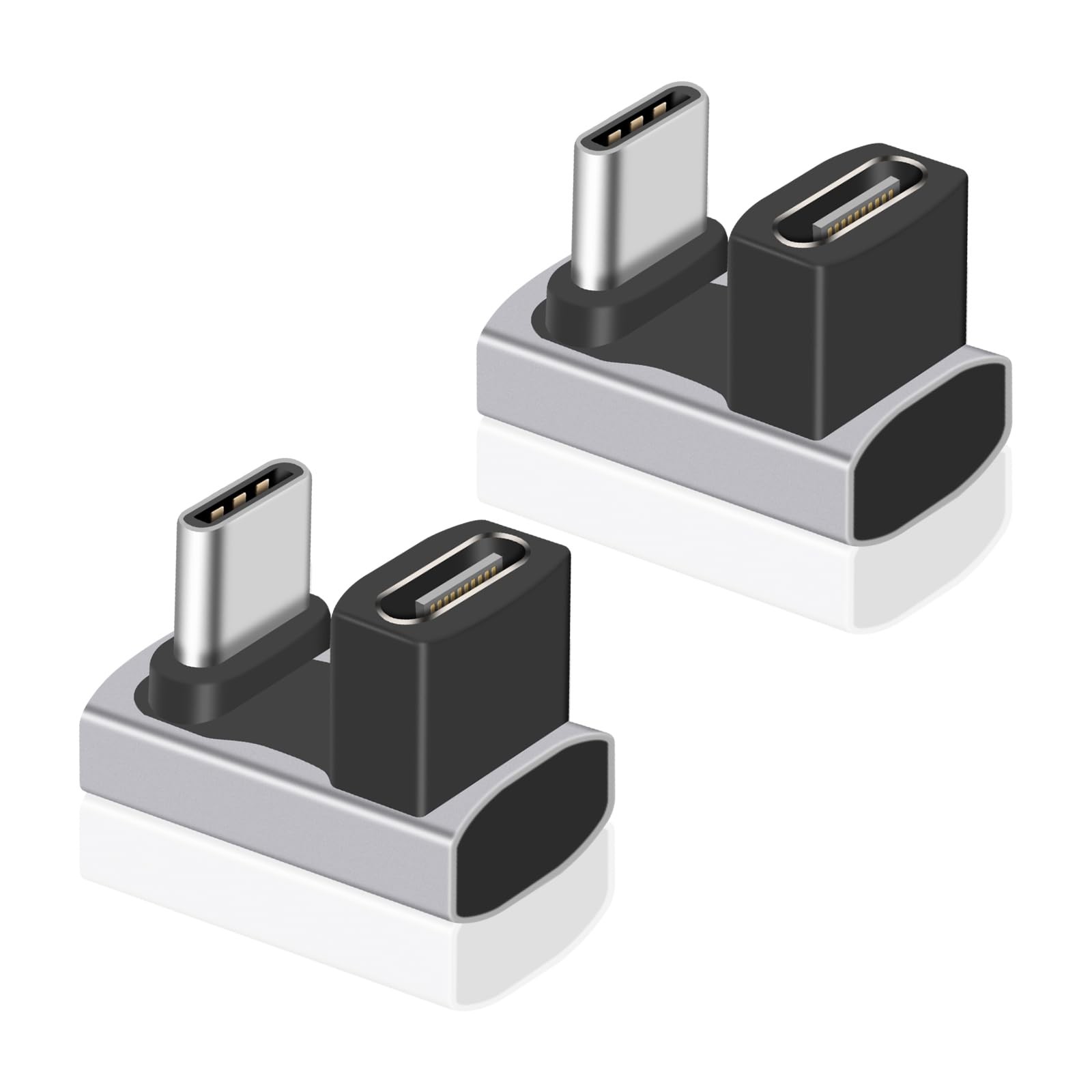 2-Pack 240W U Shape USB C Adapter, 40Gbps 180 Degree USB C Male to Female Ada...