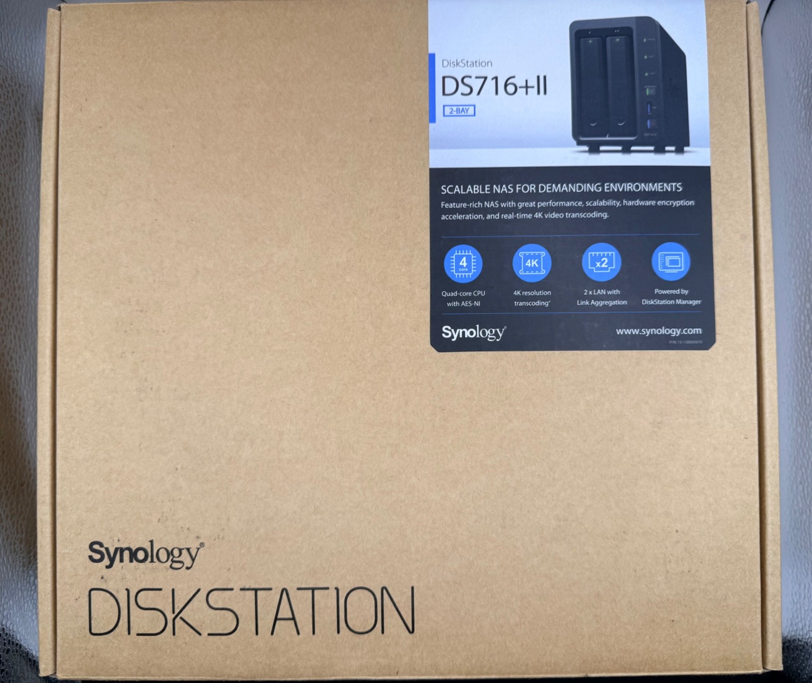 Synology DS716+ II NAS.  Includes two (2) 3TB Seagate NAS rated Drives.