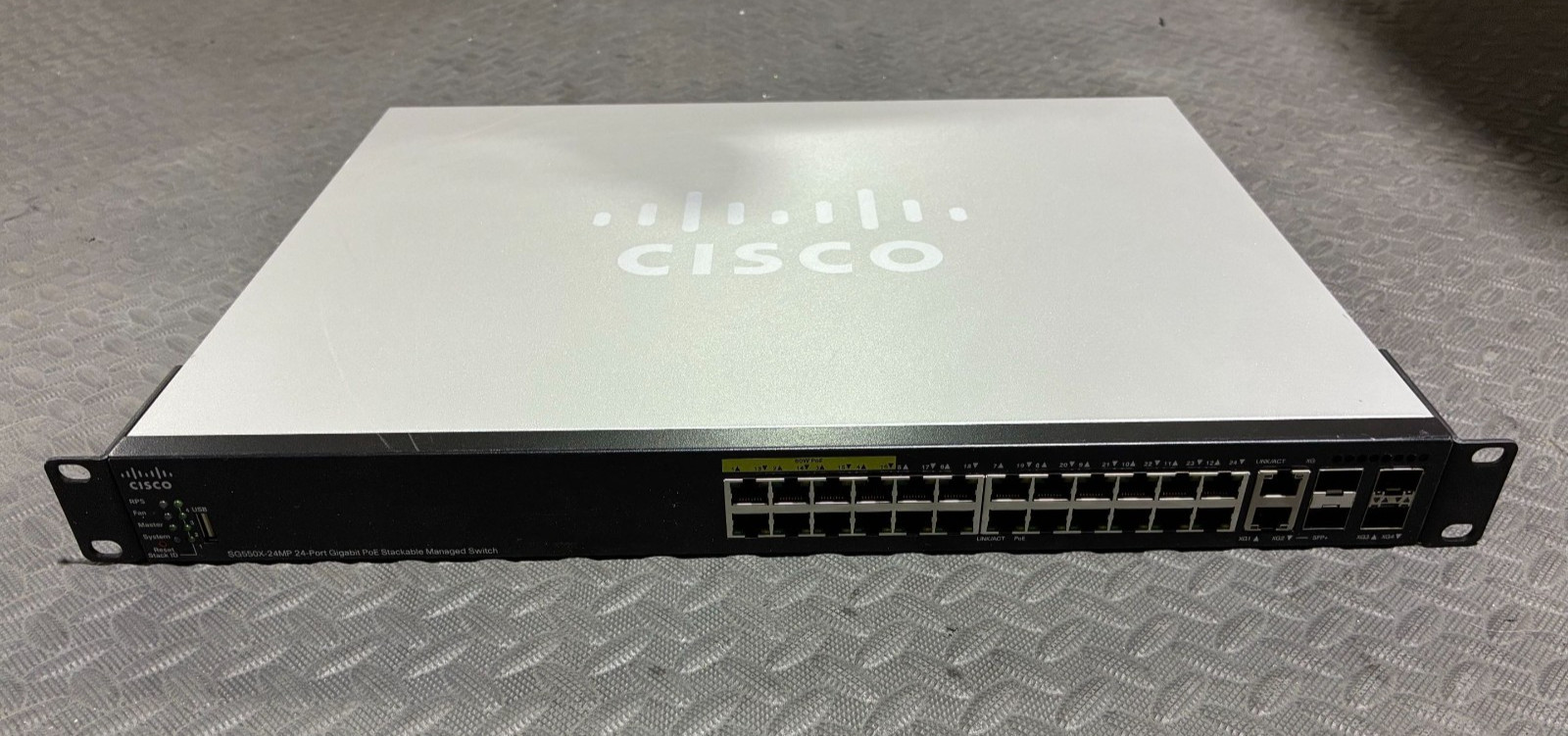 Cisco SG550X-24MP K9 V03 24-Port Stackable Managed Gigabit PoE+ Switch