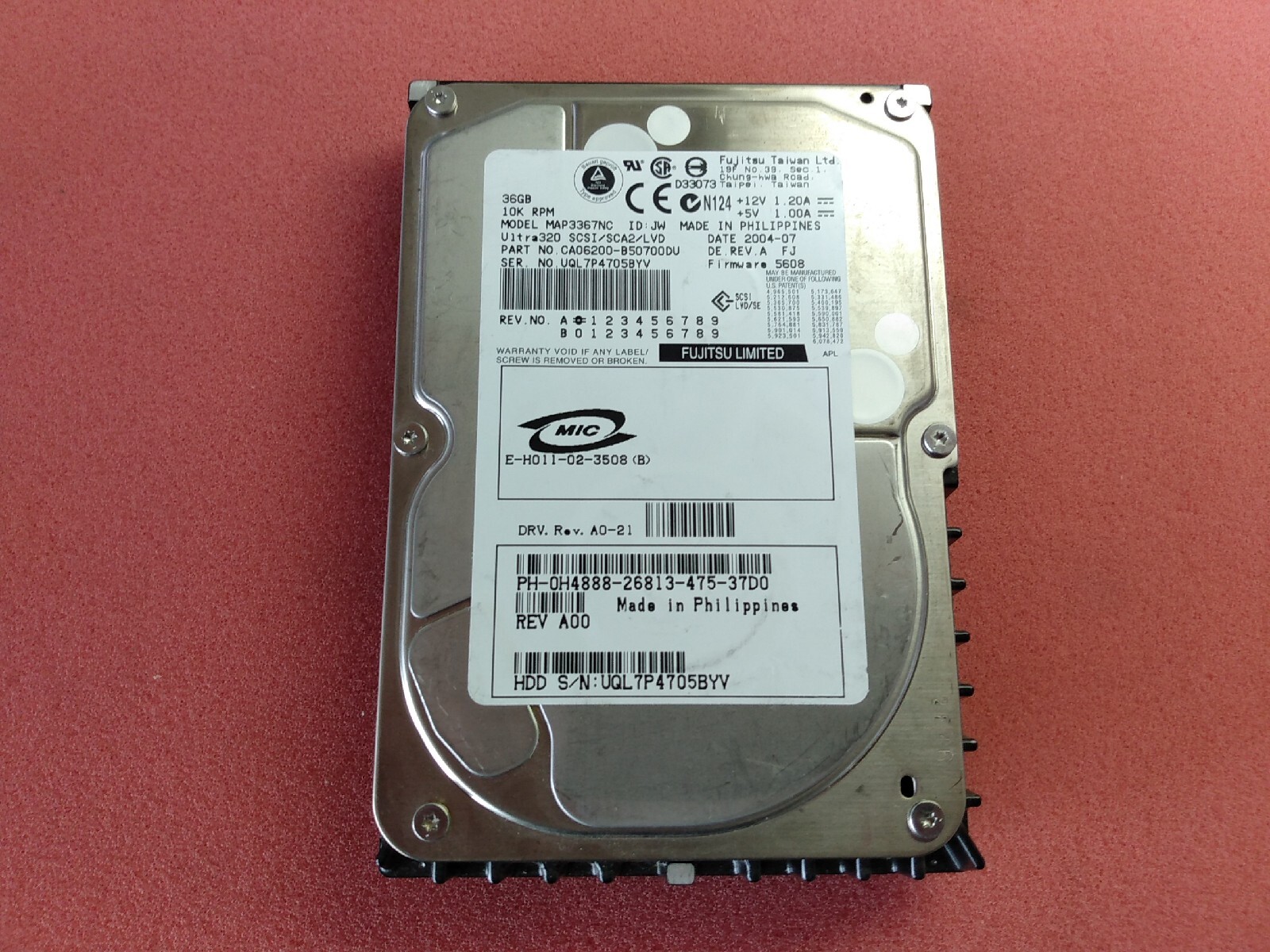 MAP3367NC Dell 36GB 10K RPM Ultra320 3.5" 80pin SCSI Hard Drive Tested, H4888
