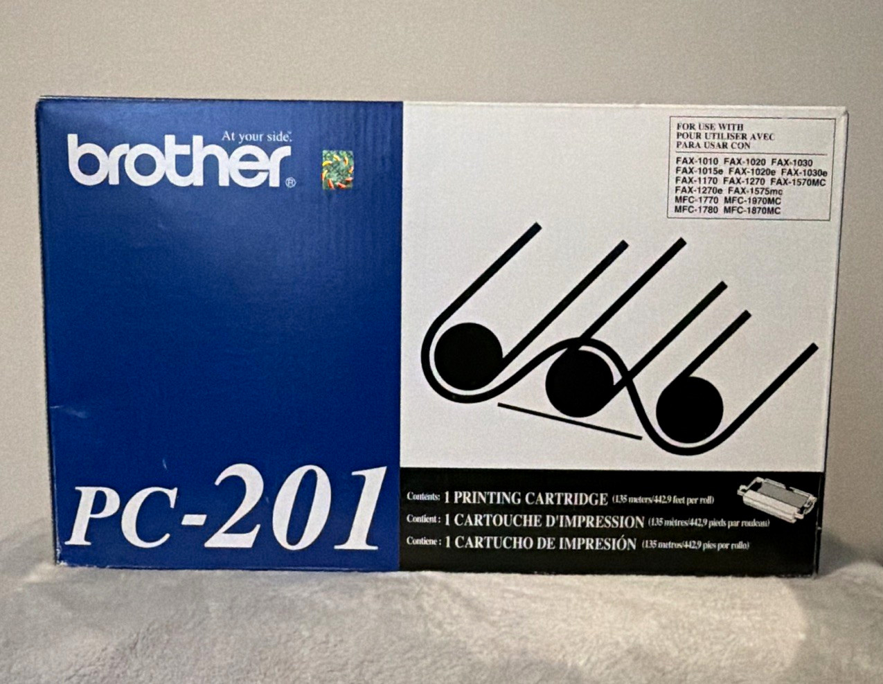 Brother PC-201 Genuine Original Black Thermal Transfer Cartridge FAX/MFC