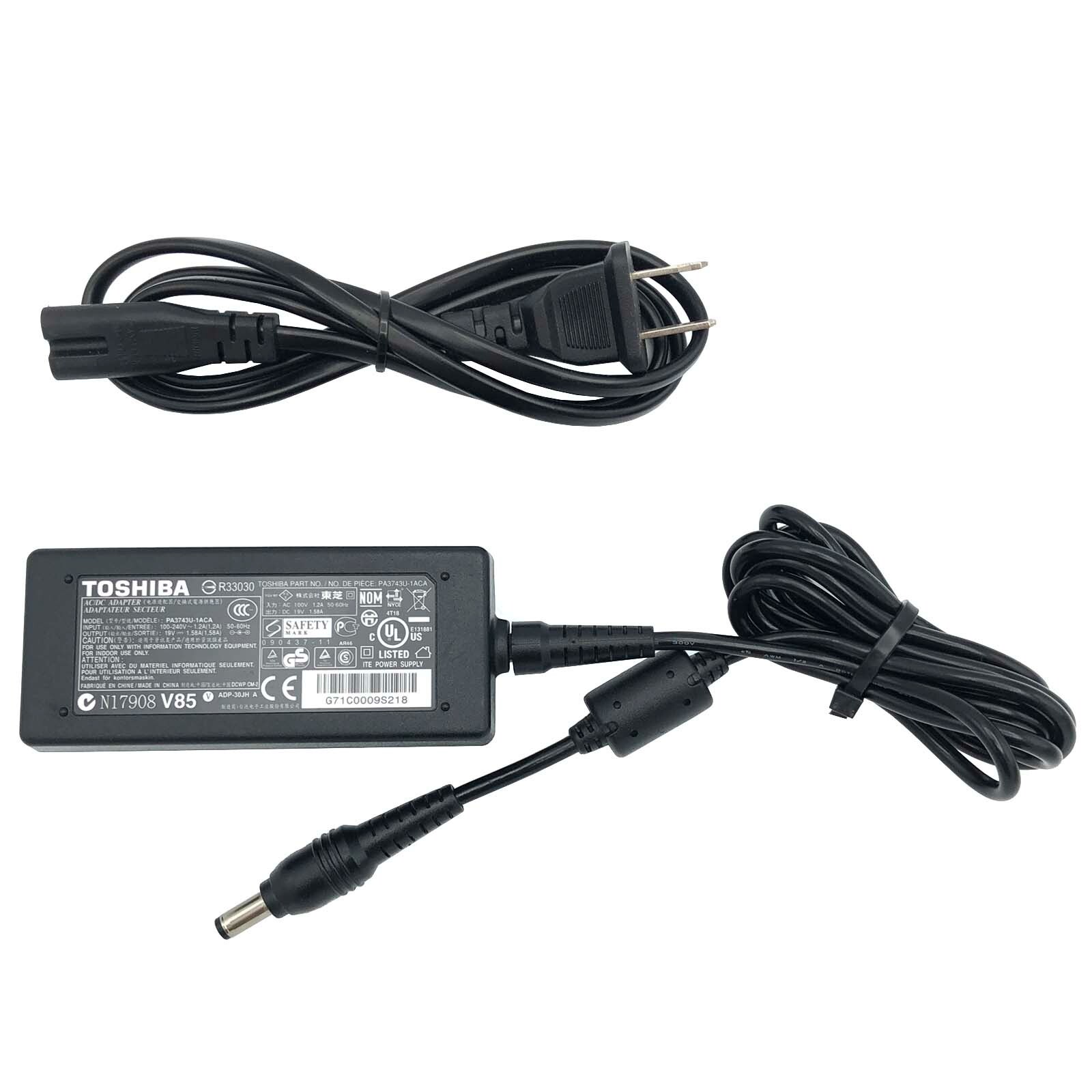 Genuine Toshiba PA3743U-1ACA AC/DC Power Supply Adapter 30W 19V 1.58A OEM