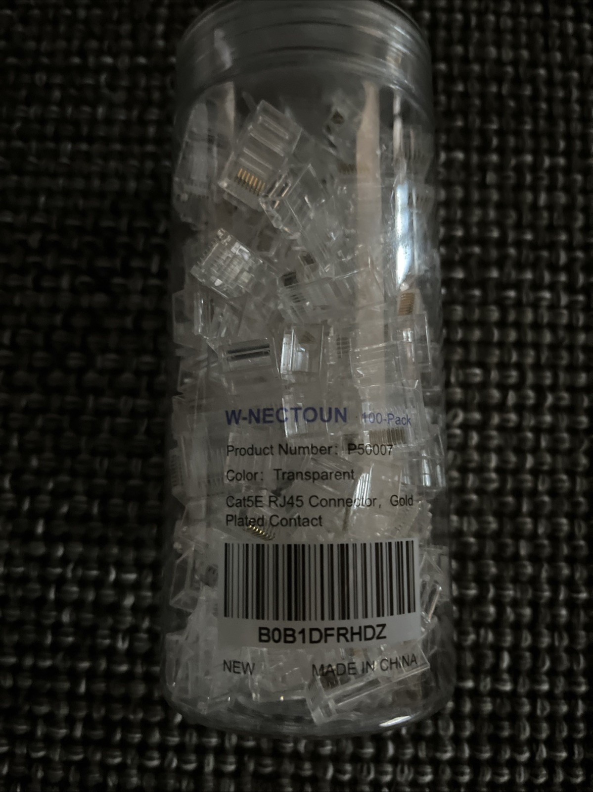 100 Pack Vertical Cable CAT5E Feed Through Plug RJ45 Modular Connector