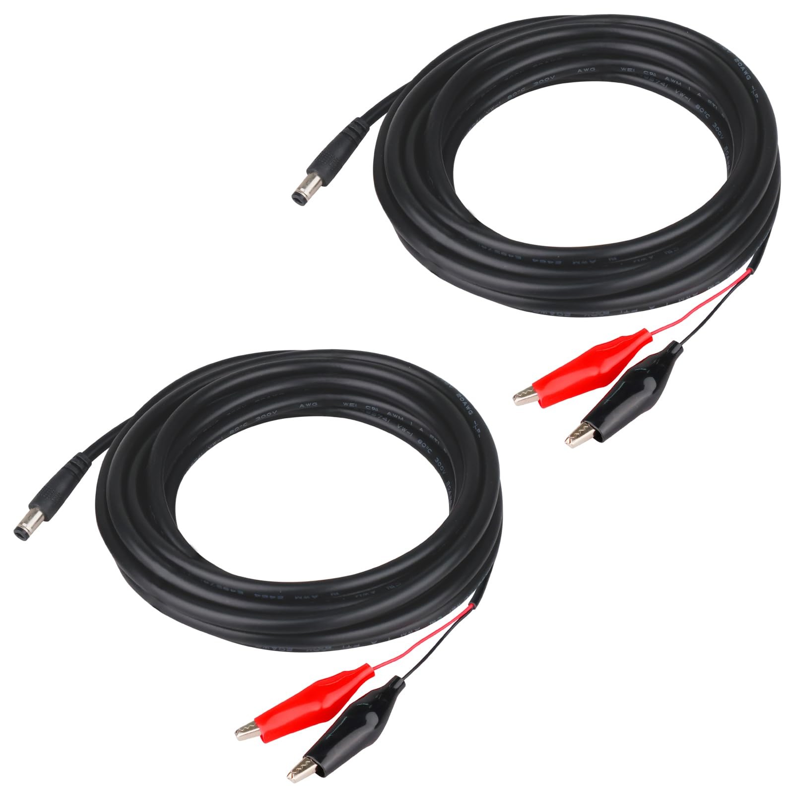 KSK 79-inch Trail Camera Power Cord (2 Pack with 2PC Clips, Black