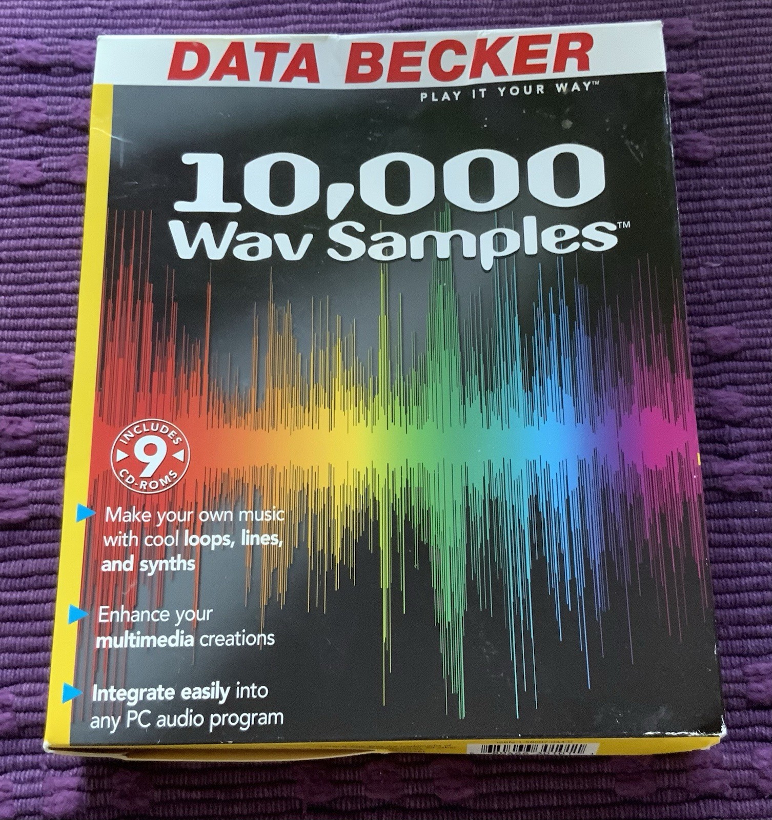 Vintage DATA BECKER 10,000 Wav Samples Music Software 9 CD-ROMS Sealed Pkg