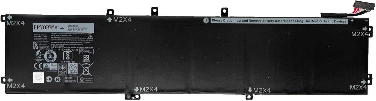 4GVGH Laptop Battery 84Wh Series 1P6KD 01P6KD T453X 0T453 062MJV Compatible