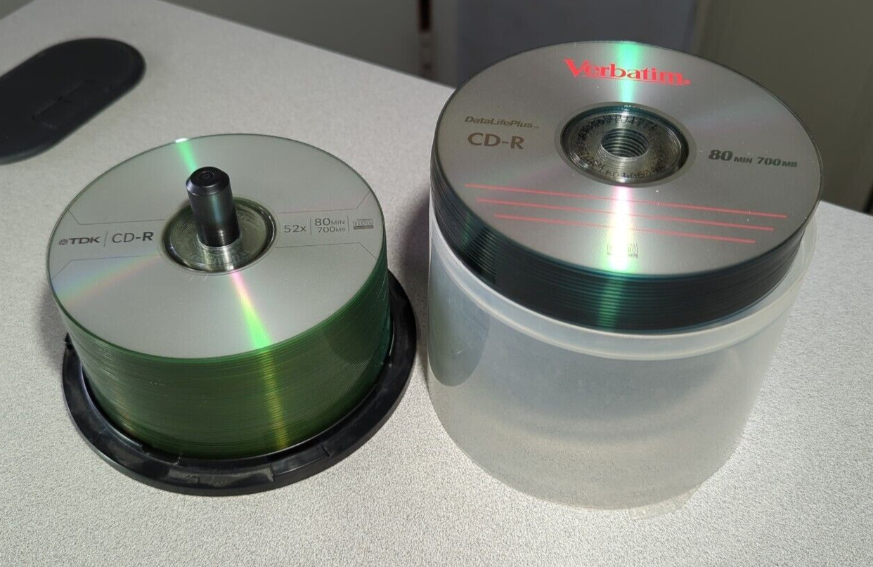 mix of 60 disc, Verbatim DataLifePlus AND TDK, QTY CD-R52x 80min 700mb