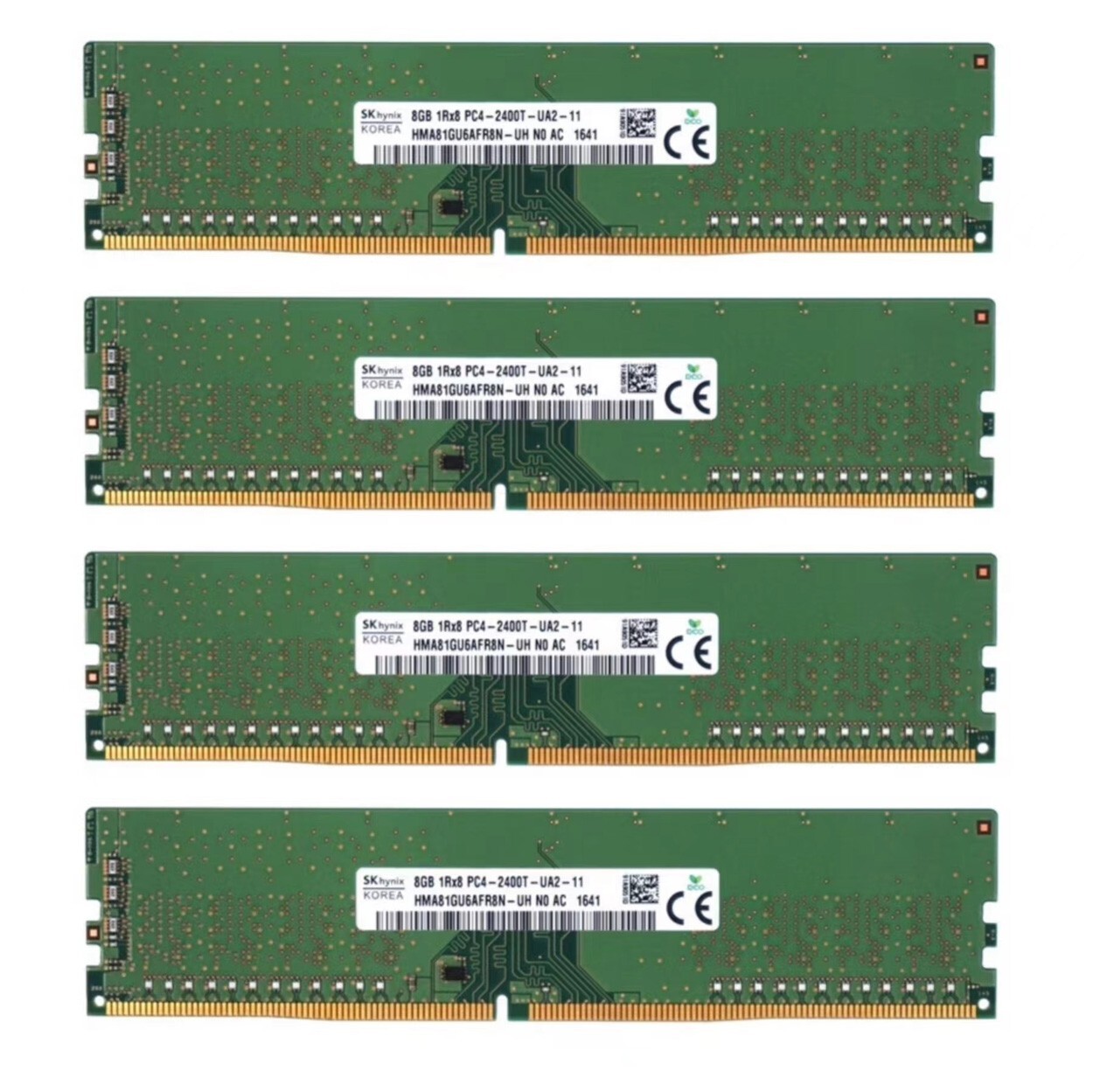 Hynix 32GB (4X8GB) DDR4 2400MHz PC4-19200 1RX8 UDIMM Memory Ram HMA81GU6AFR8N-UH