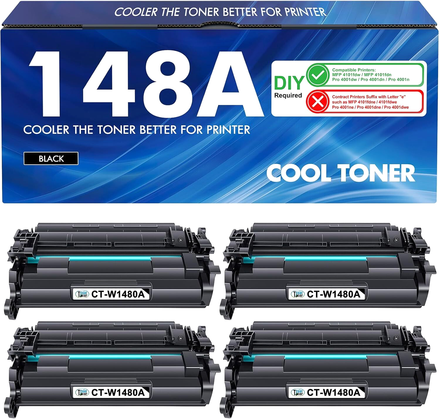 148A Black Toner Cartridge W1480A for HP LaserJet Pro 4001 & MFP 4101 Series