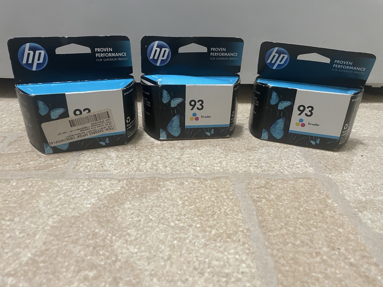 3 Pack Genuine HP 93 Tri-Color Ink Cartridge New Sealed Expired Aug 2023