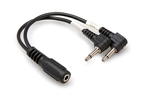 Hosa - YMM-492 - 3.5 mm TRSF to Dual Right-Angle 3.5 mm TS Air Travel Headphone 