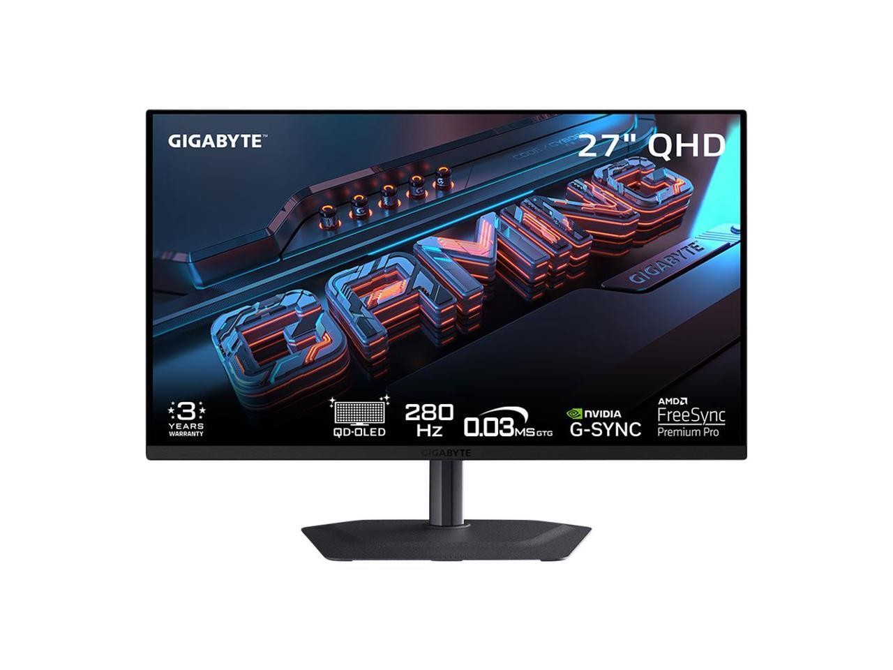 GIGABYTE 27 inch QHD 2K 1440P 280Hz AMD FreeSync Premium Pro & G-Sync Compatible