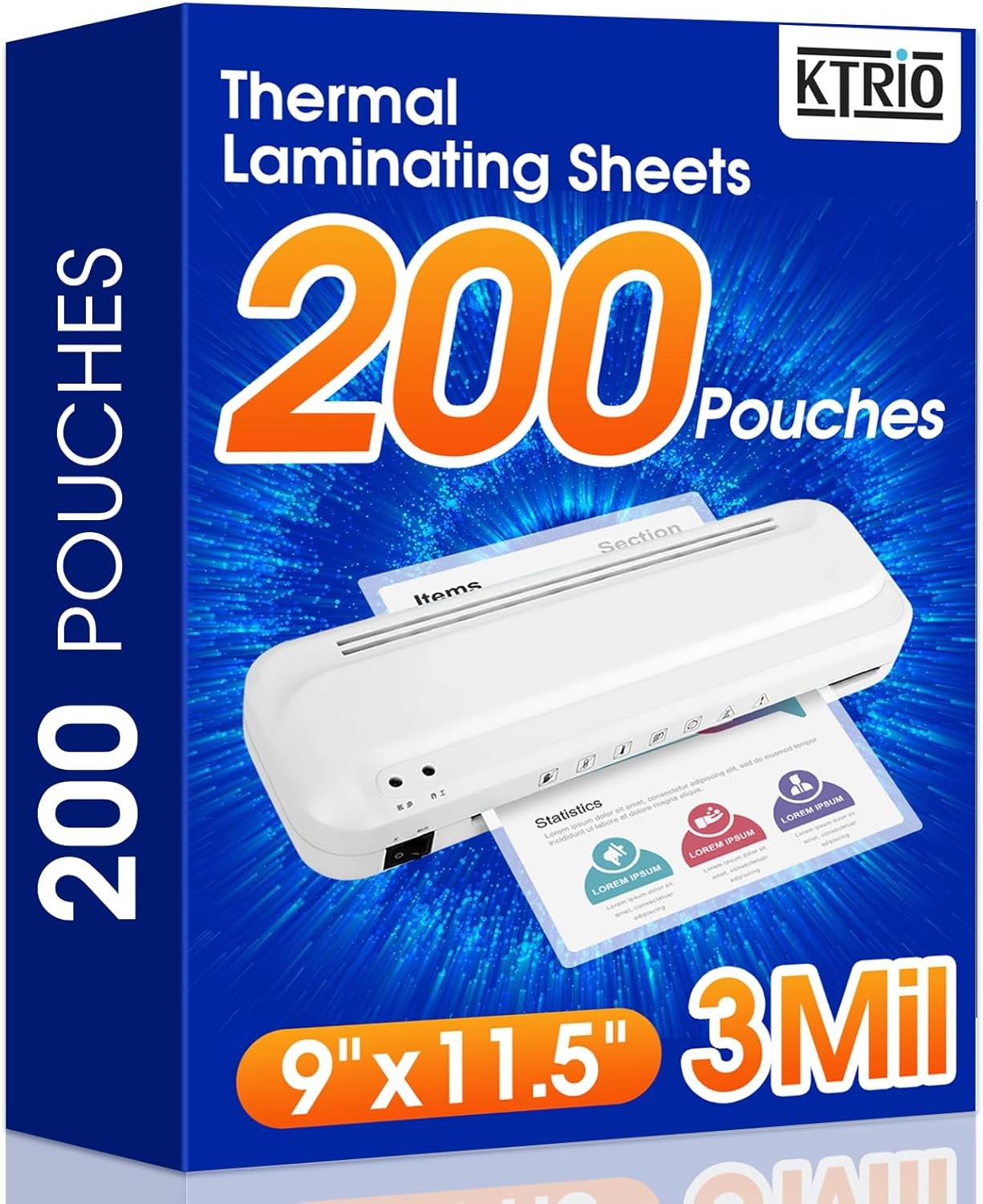 200 Pack Laminating Sheets, Hold 8.5 x 11 Inches, 3 Mil Thermal Laminating