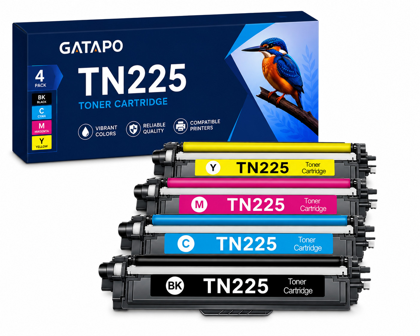 TN225-4PK Toner High Yield for  MFC-9130CW HL-3170CDW (BK/C/M/Y)