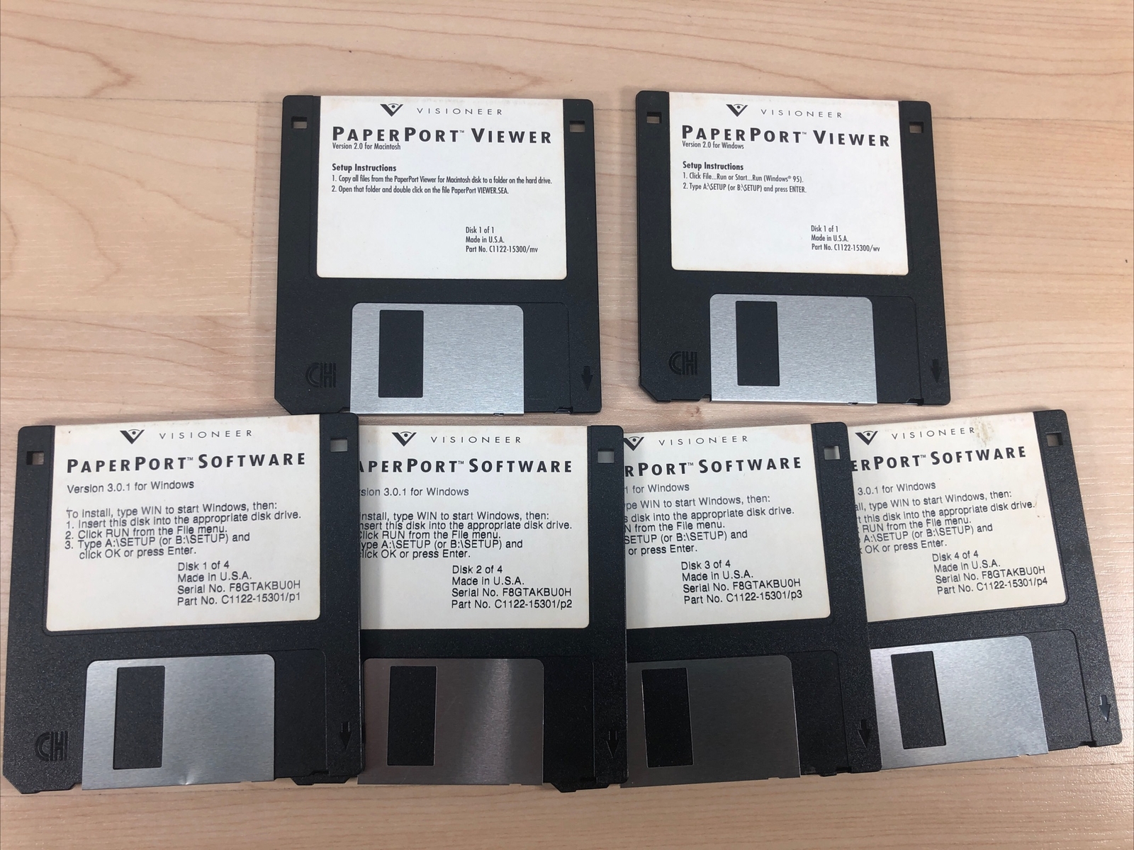 PaperPort 3.0 Vintage Software Windows 6- 3.5 Floppy disk  USA & Viewer for Mac