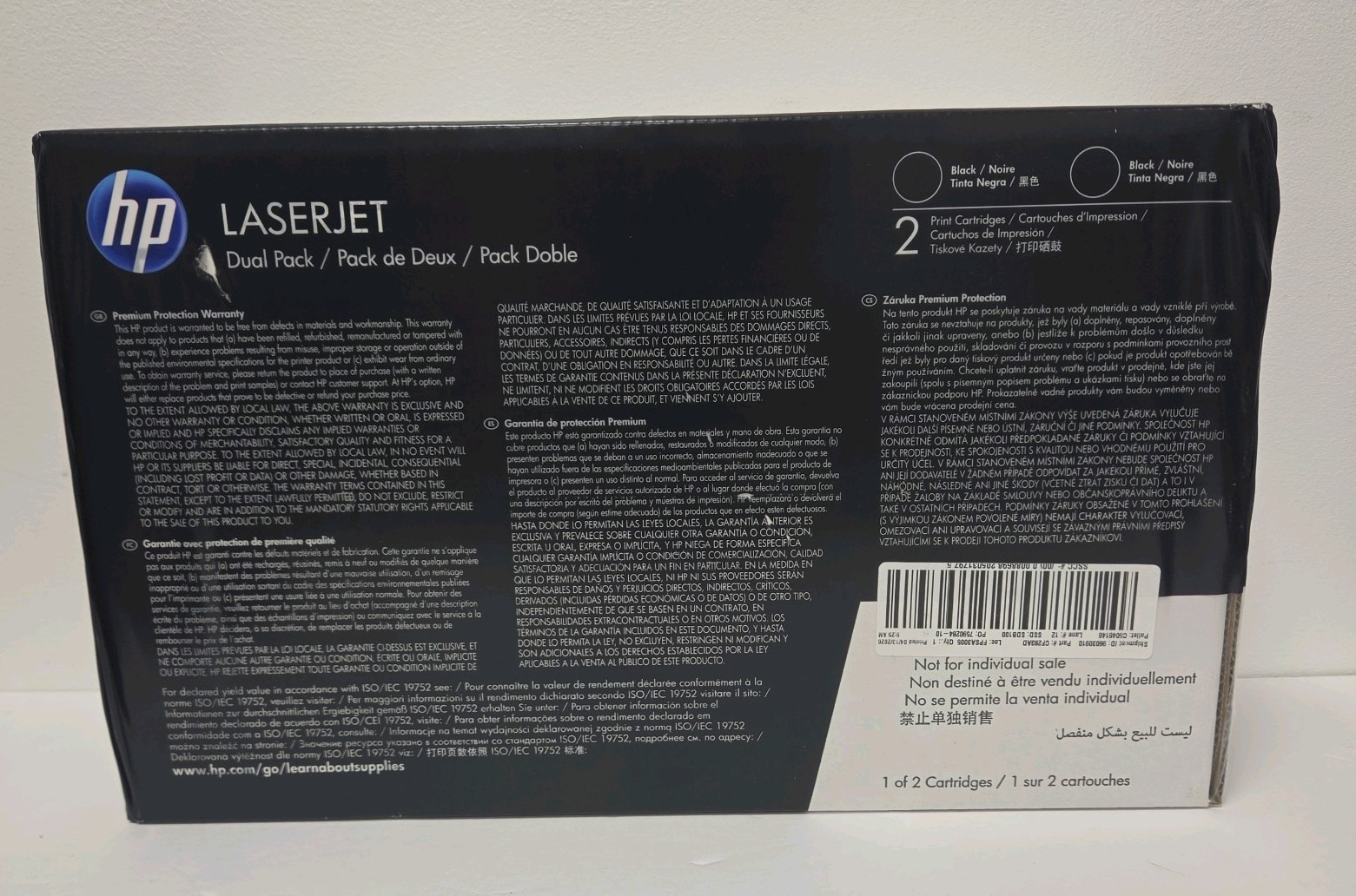 Genuine OEM HP  LASERJET 83A CF283AD Toner Cartridge Dual Pack,  Black, New