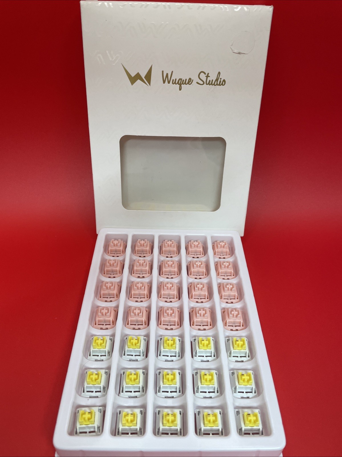 Lot (35) WS Wuque Studio Aurora Series Pink+ Linear Mechanical Keyboard Switches