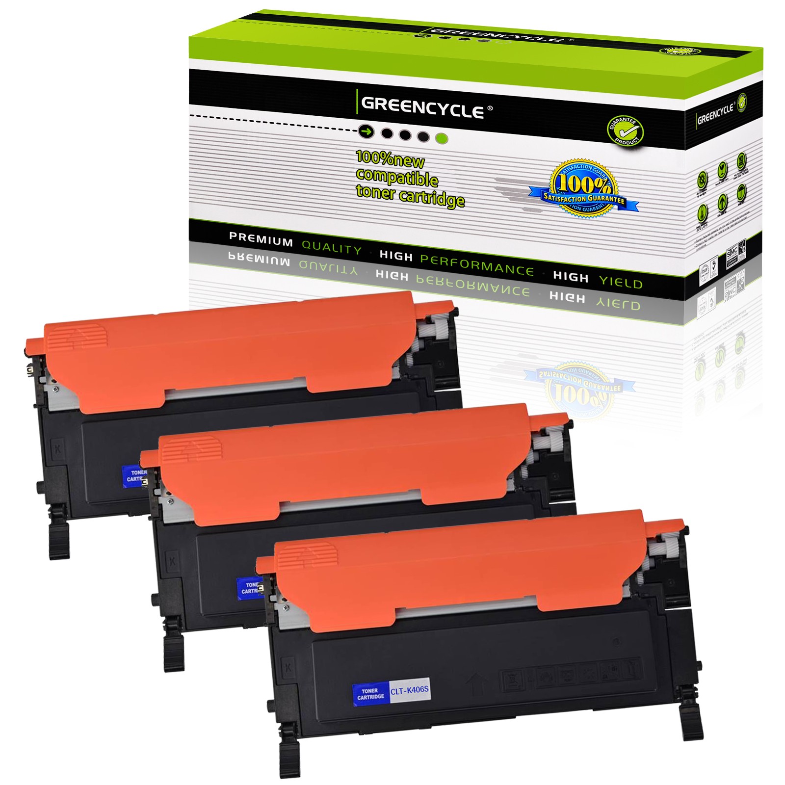 3PK CLT-K406S K406S BK Toner Cartridge For Samsung CLX-3300 CLX-3305fw CLX-3307w