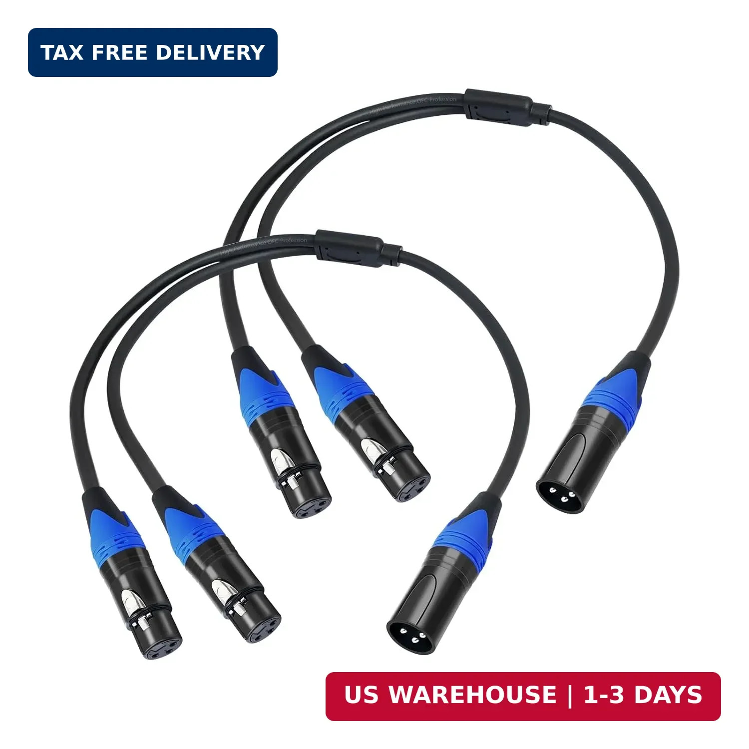 1 Male to 2 Female XLR Y Splitter Micrphone Cable, 3pin XLR Female to Dual XLR M