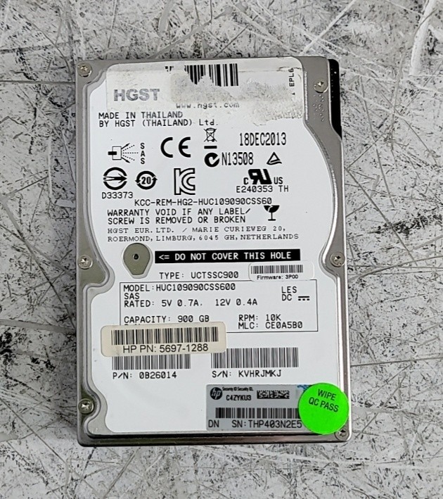 HGST HUC109090CSS600 0B26014 Hard Drive 900GB SAS 2.5"