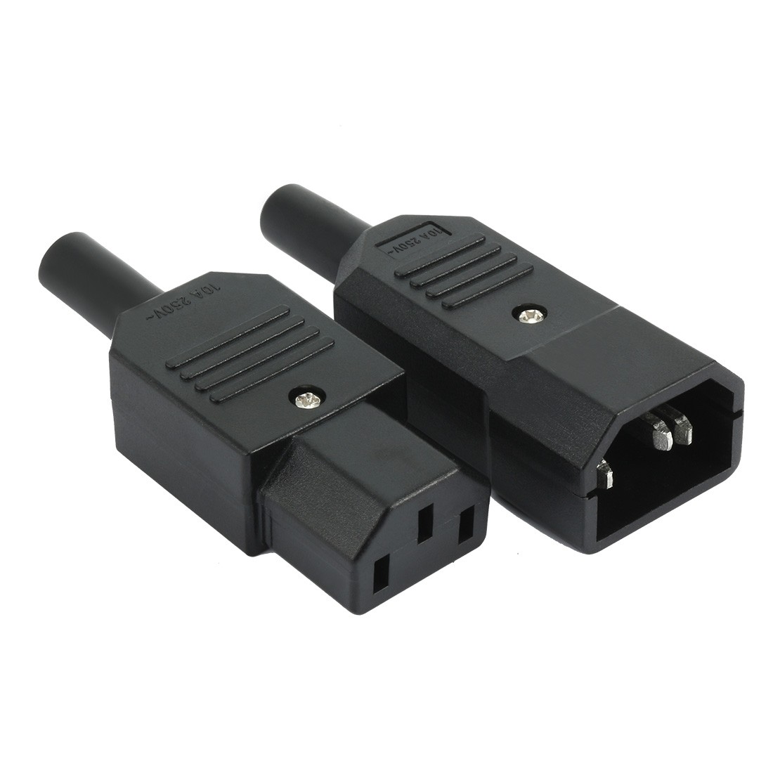1 Pair AC250V 10A IEC C14 Male C13 Female Inline Adapter Plug Socket Connectors