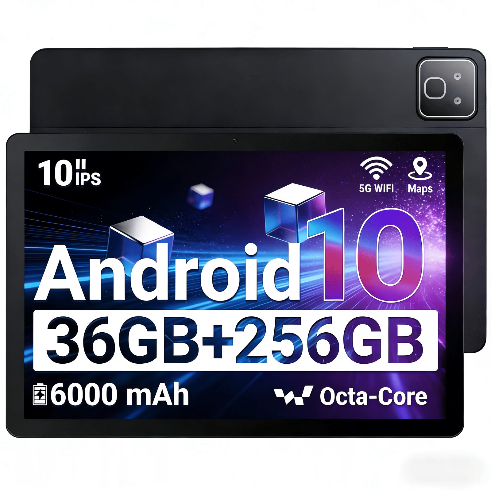 AEEZO Android 16 10Inch Tablet 36GB+256GB 1TB Expand Octa-Core WiFi 6 BT5.2