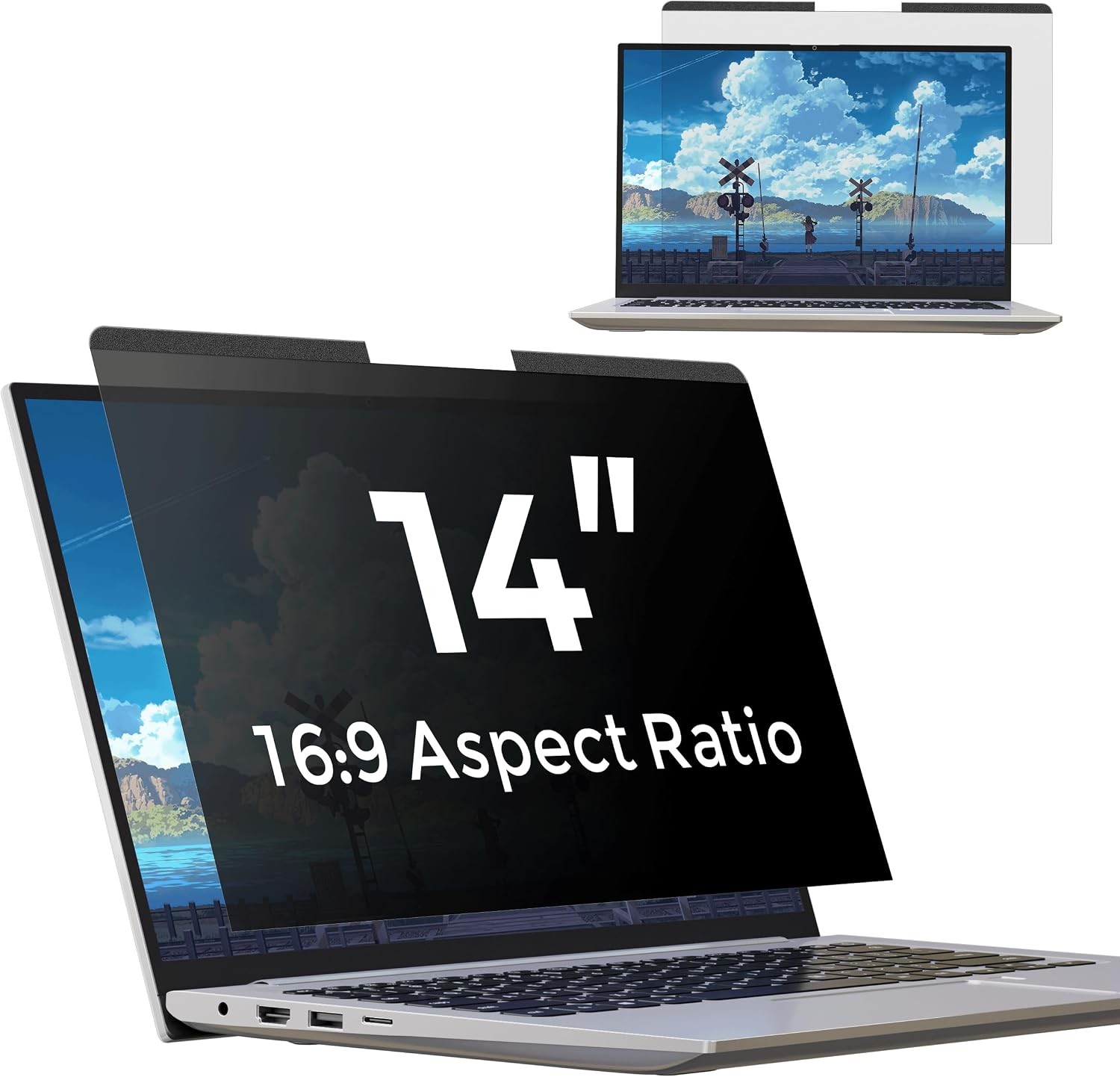 Magnetic Laptop Privacy Screen 14 inch for 16:9 Privacy Shield, Anti Glare Filte