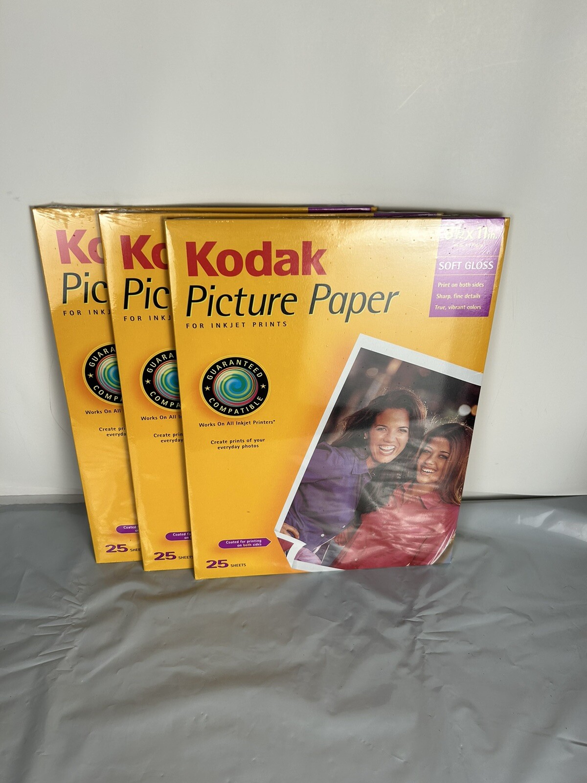 LOT OF 3: Kodak Picture Paper 1124346 & 8263824 • 75 Sheets • Matte & Soft Gloss