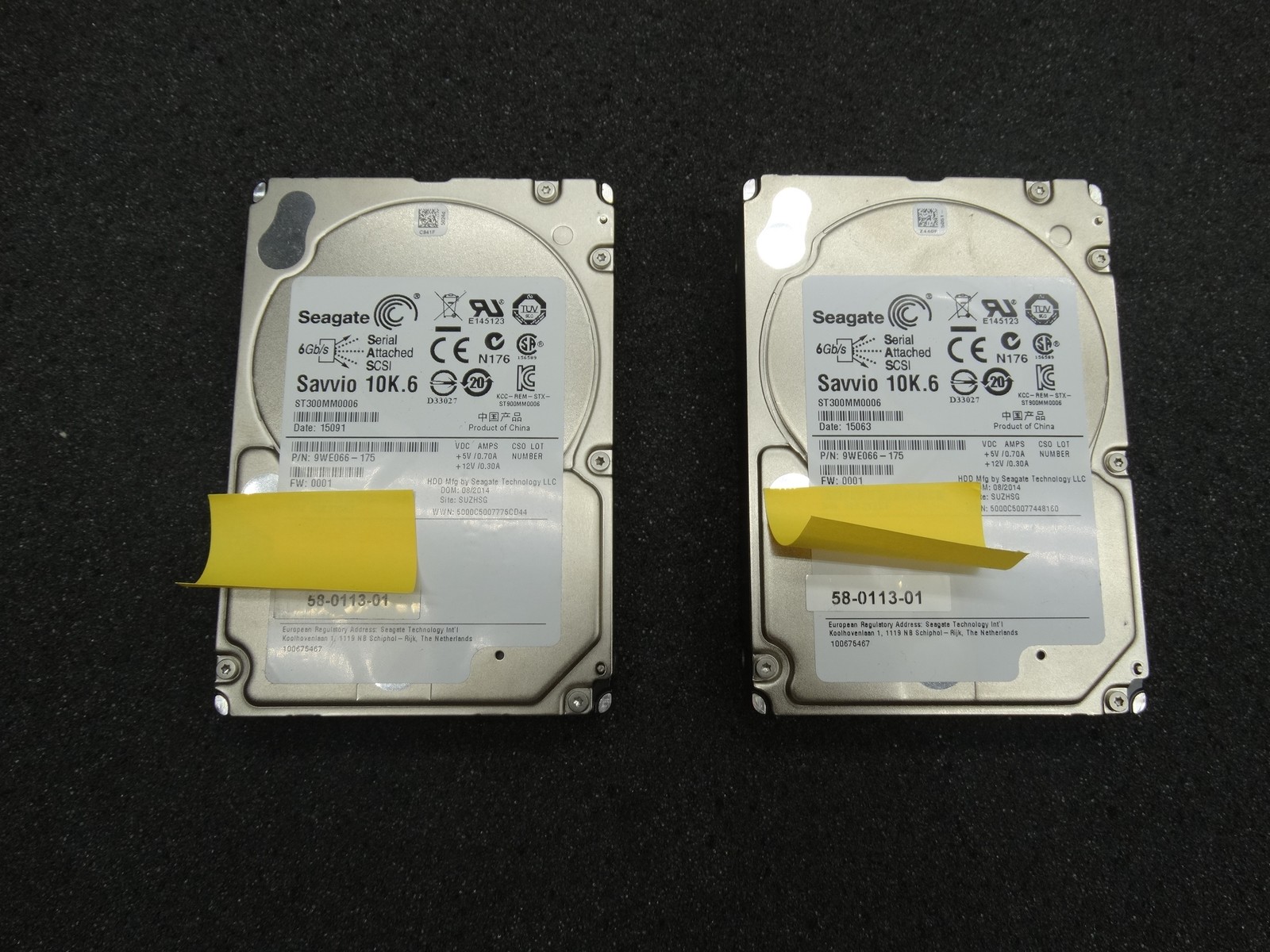 Seagate Savvio 10K.6 300GB 10K RPM 6Gb/s 2.5in SAS HDD ST300MM0006 (Lot of 2)