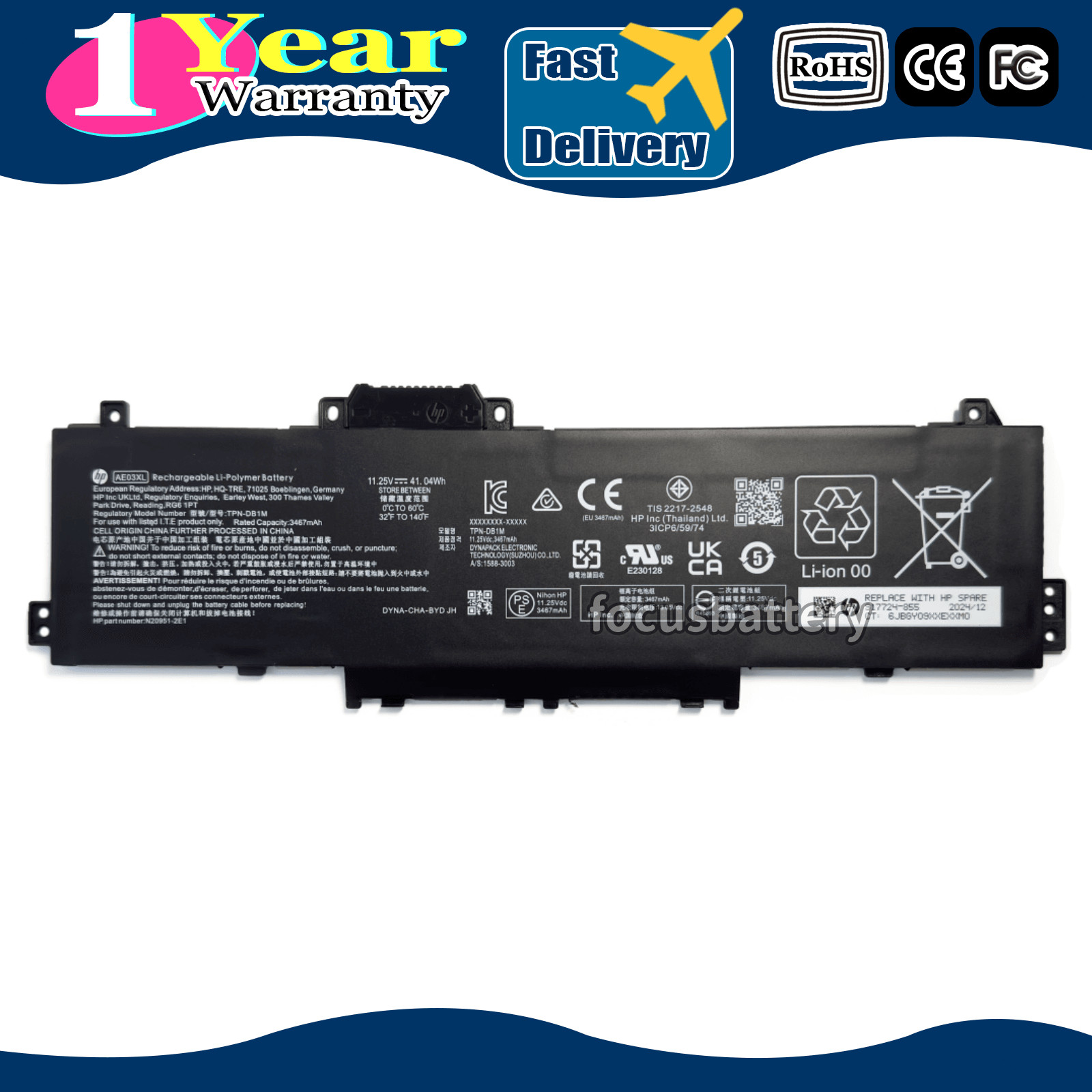 New Genuine AE03XL Battery for HP 240 245 250 255 256 G10 HSTNN-OB3E TPN-DB1M