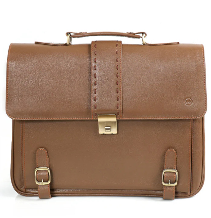 Elegant leather laptop and shoulder bag with secure compartments, File Bag