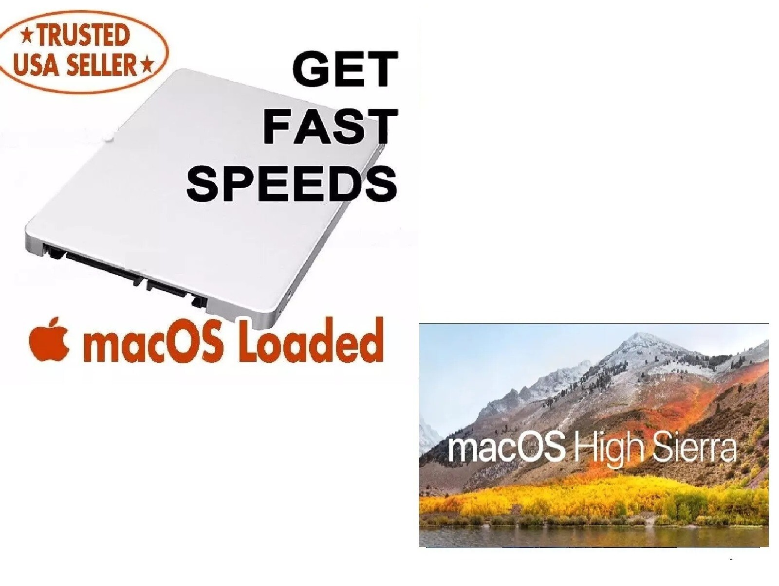 Pre-Loaded High Sierra 256GB SSD for MacBook Pro, Mini & iMac A1278 A1286 A1297